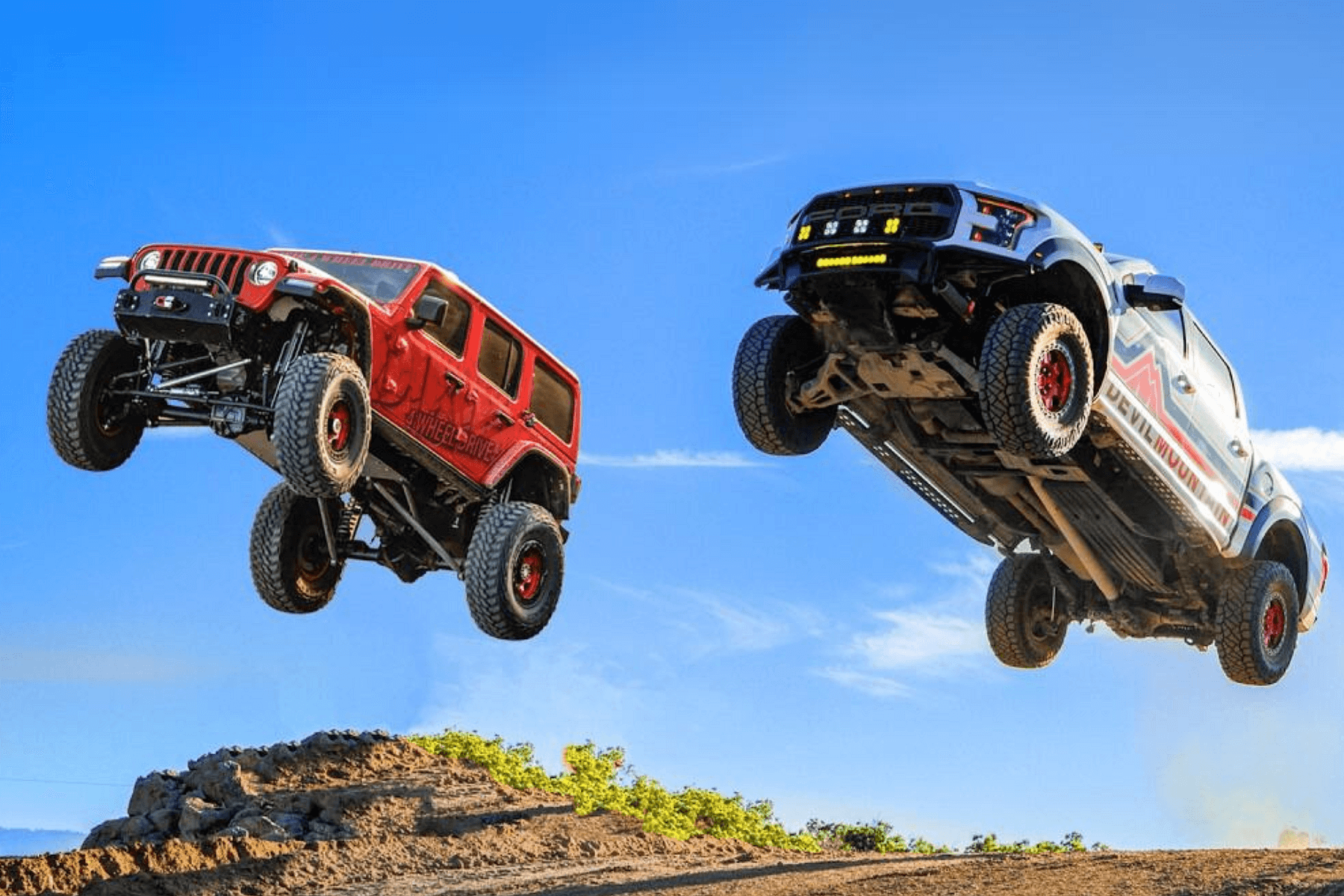 Watch Ford F Raptor And Jeep Rubicon Take Massive Beating In Epic