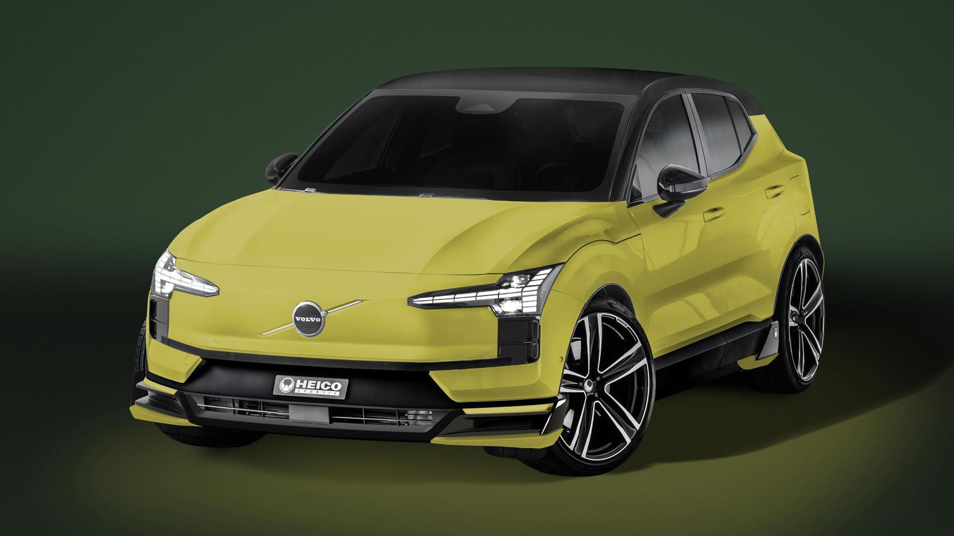 Volvo EX30 by heico-sportiv-moss-yellow-front