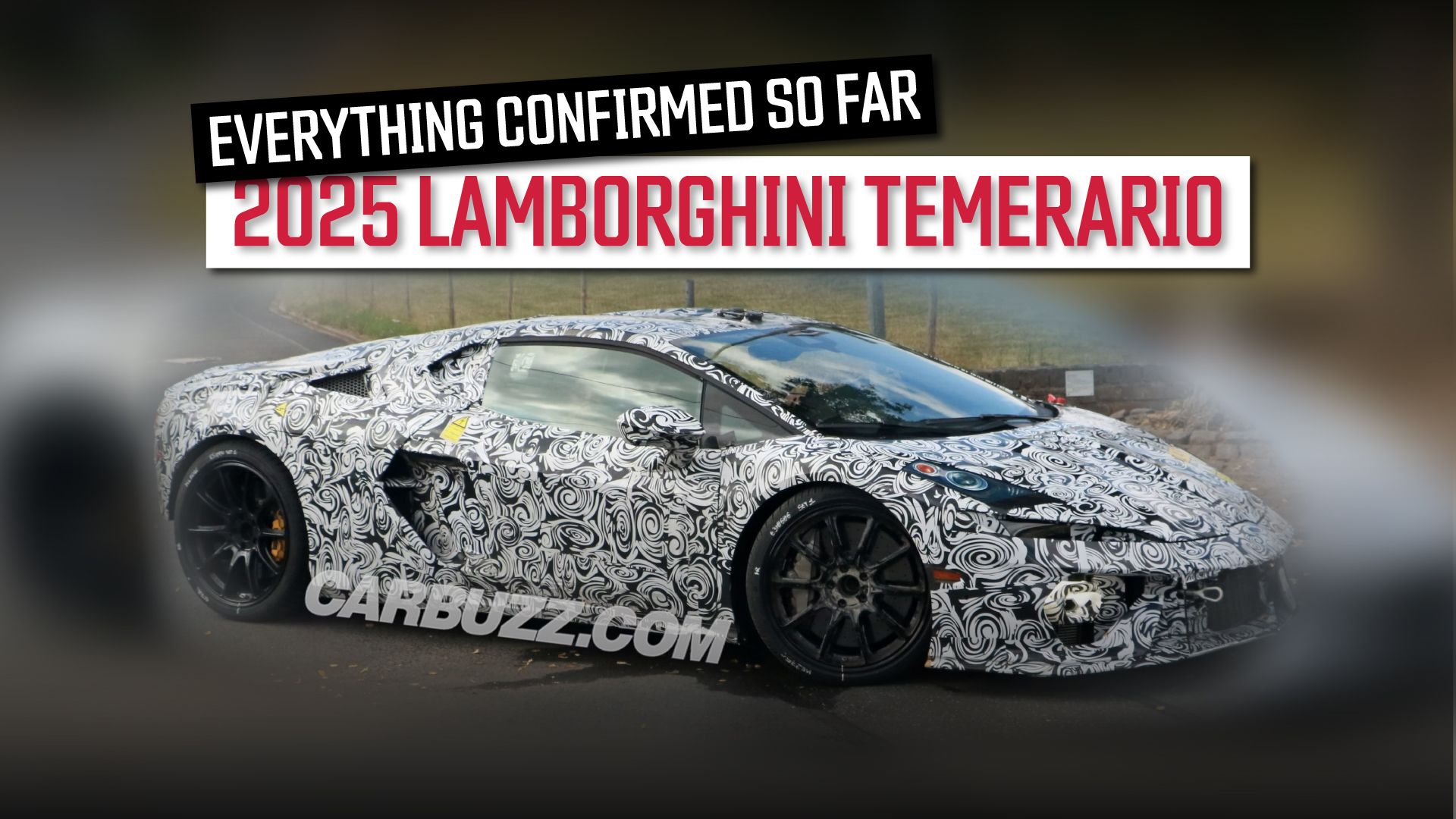 A camouflaged Lamborghini suspected to be the 2025 Temerario