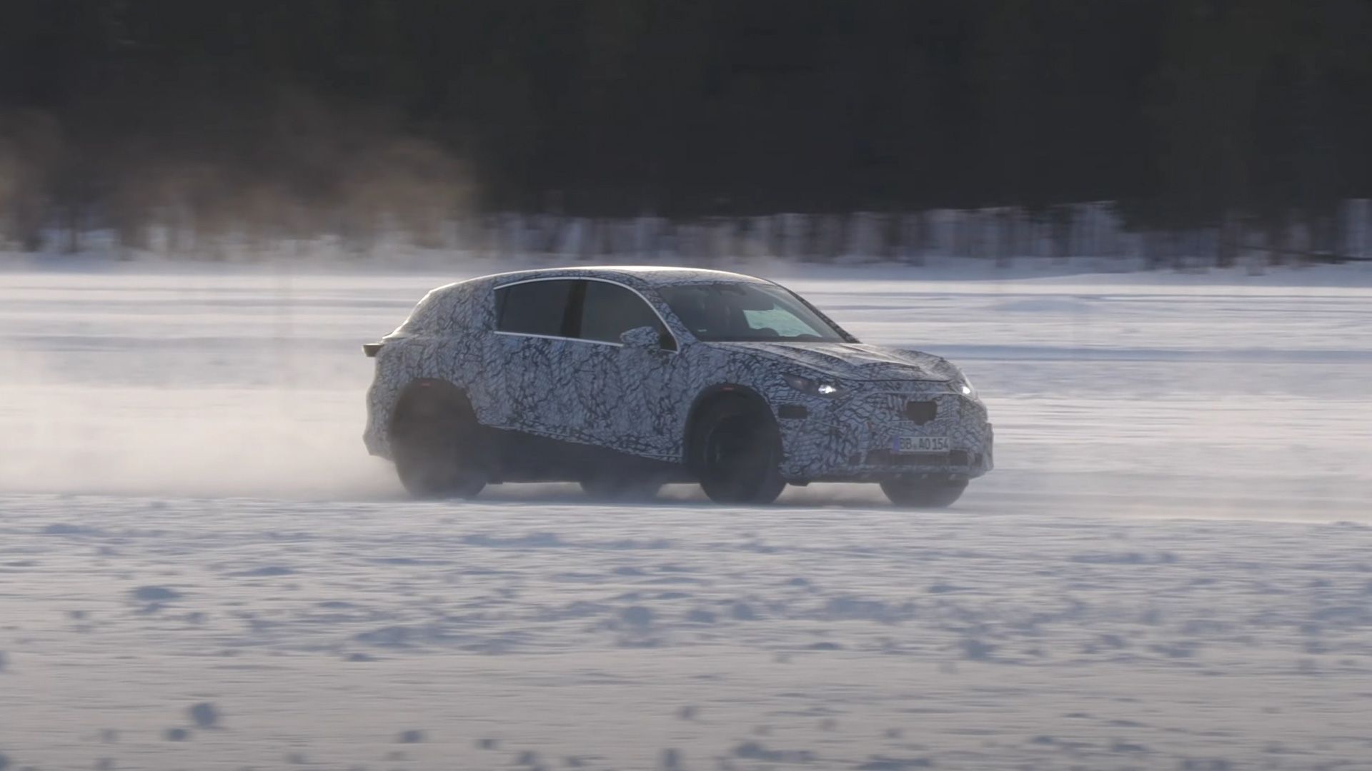 GLC EV SUV Testing in Snow