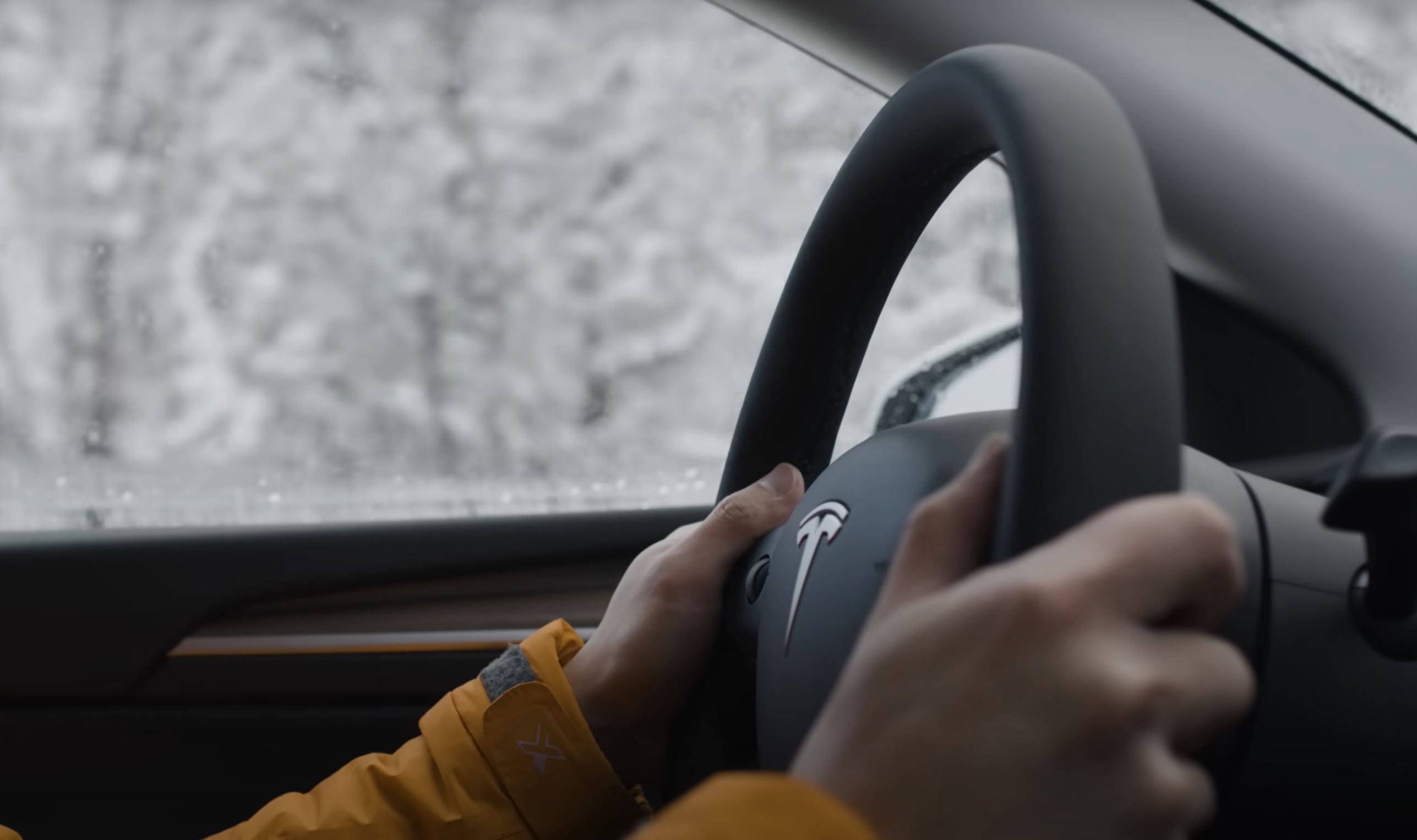 tesla steering wheel winter