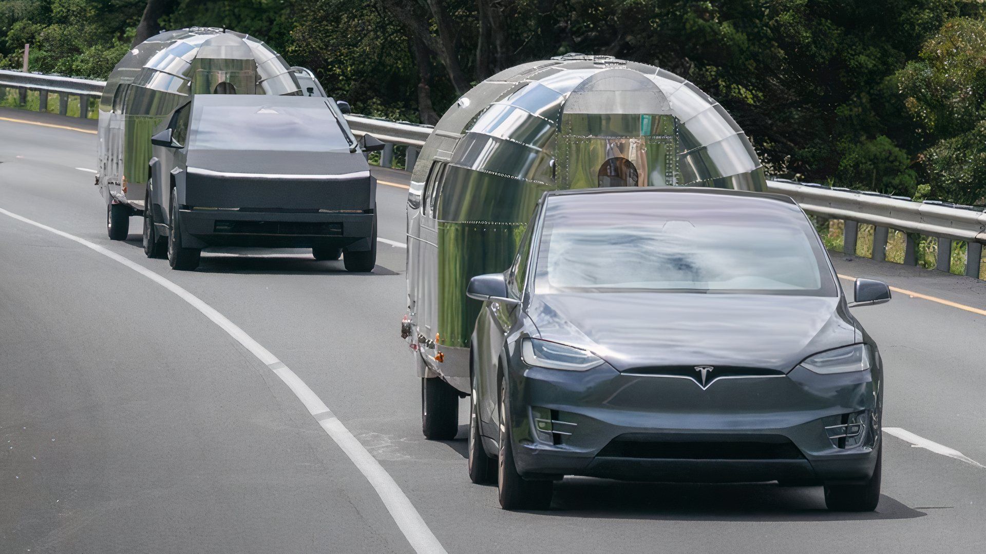 Model X and Cybertruck Towing Trailers
