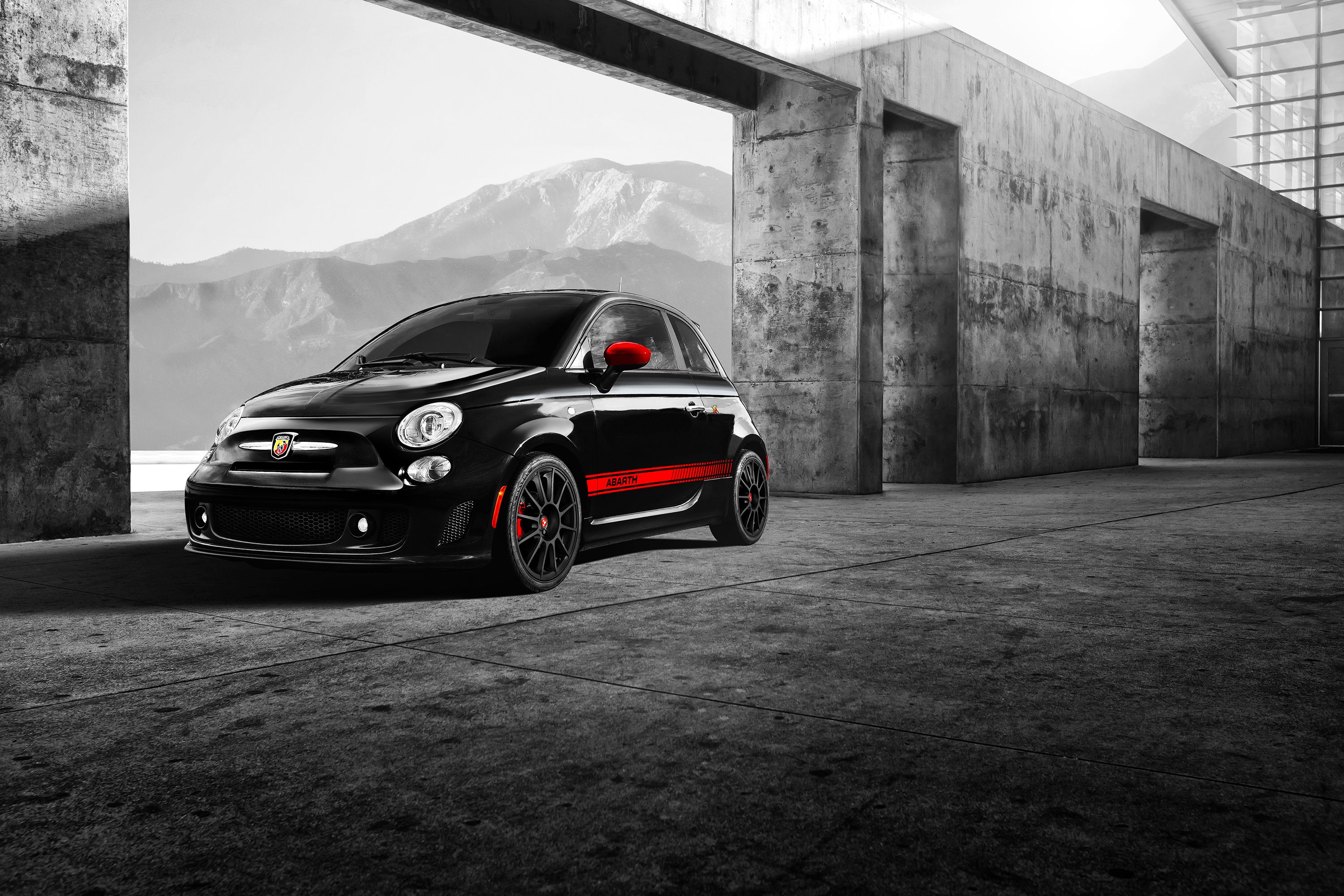 2019 Fiat 500 Abarth, Black/Red