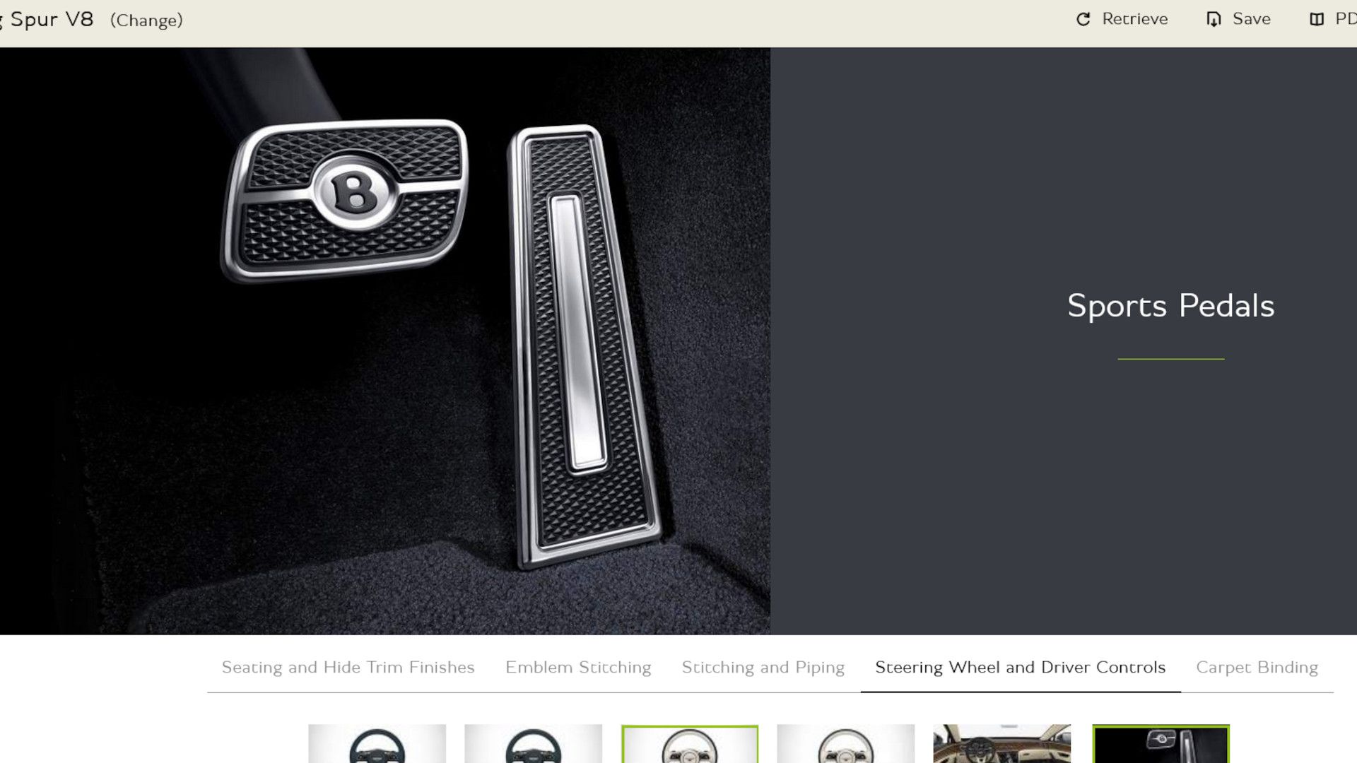 Bentley Flying Spur pedal