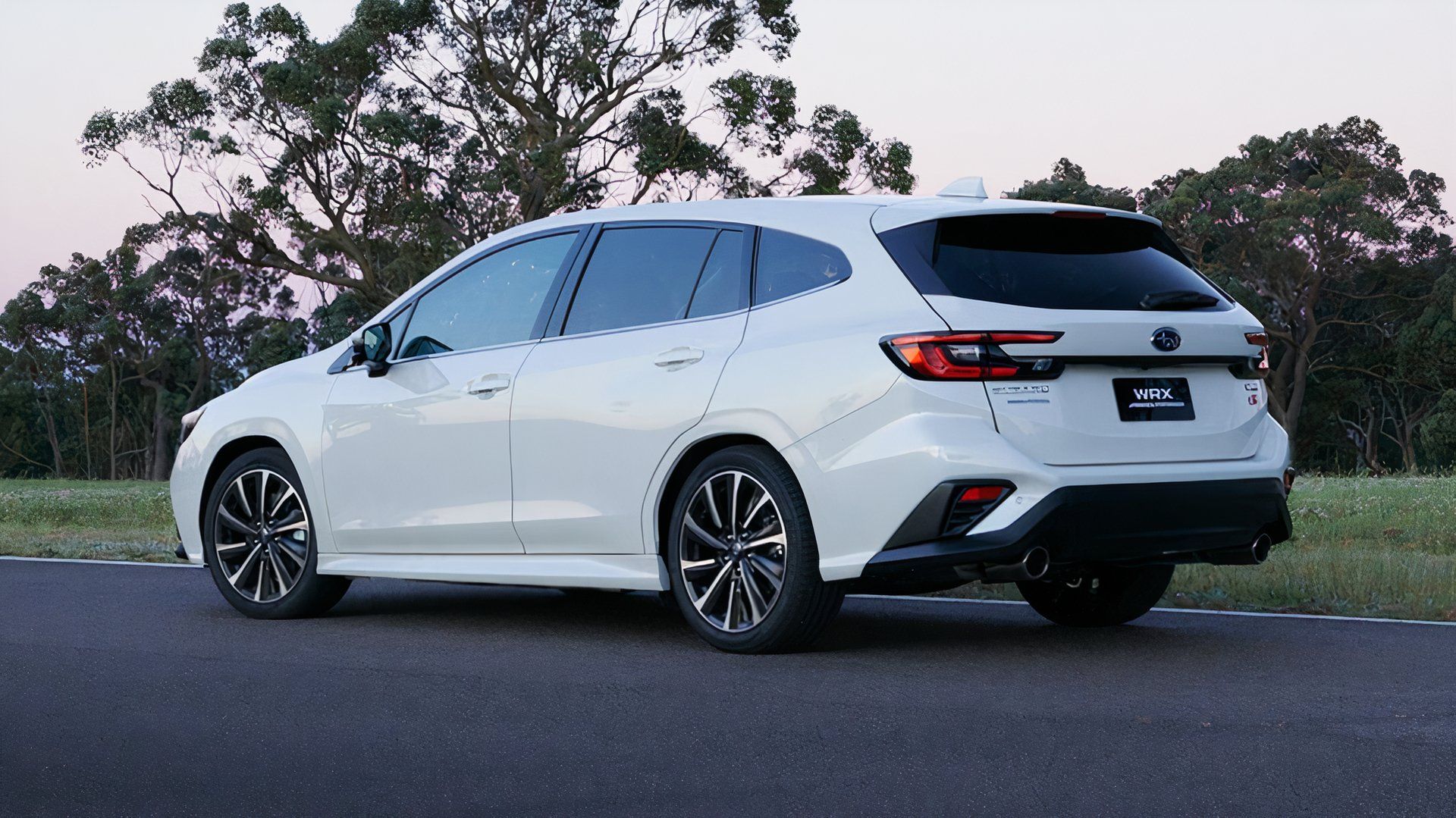 subaru wrx sportswagon rear quarter white