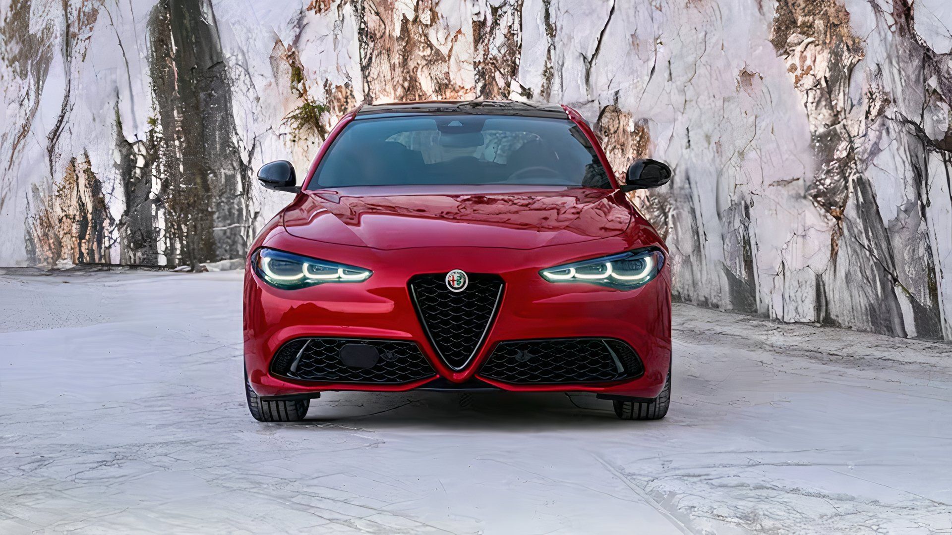 2024 Alfa Romeo Giulia, front profile view, red