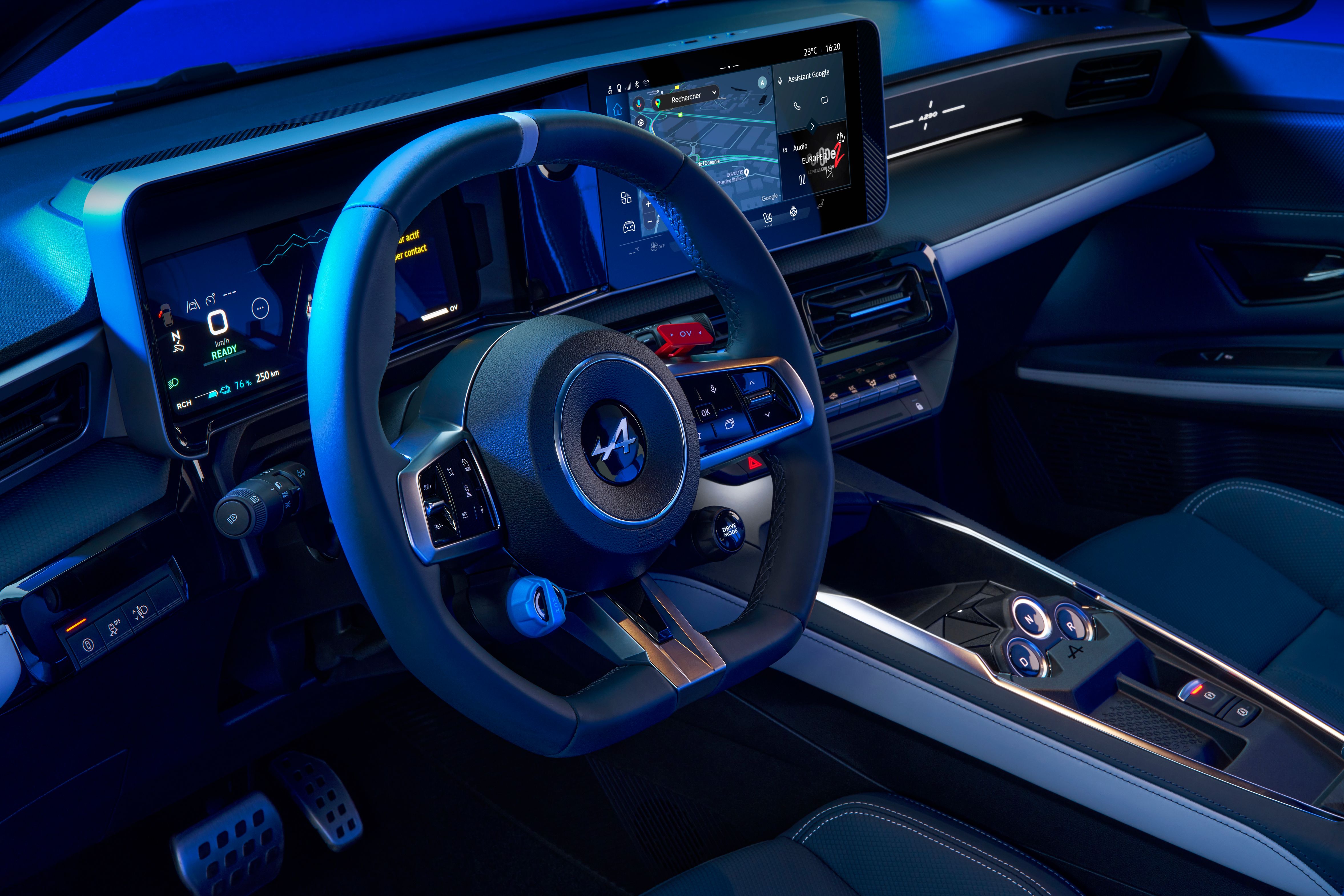 Alpine A290 interior, steering wheel