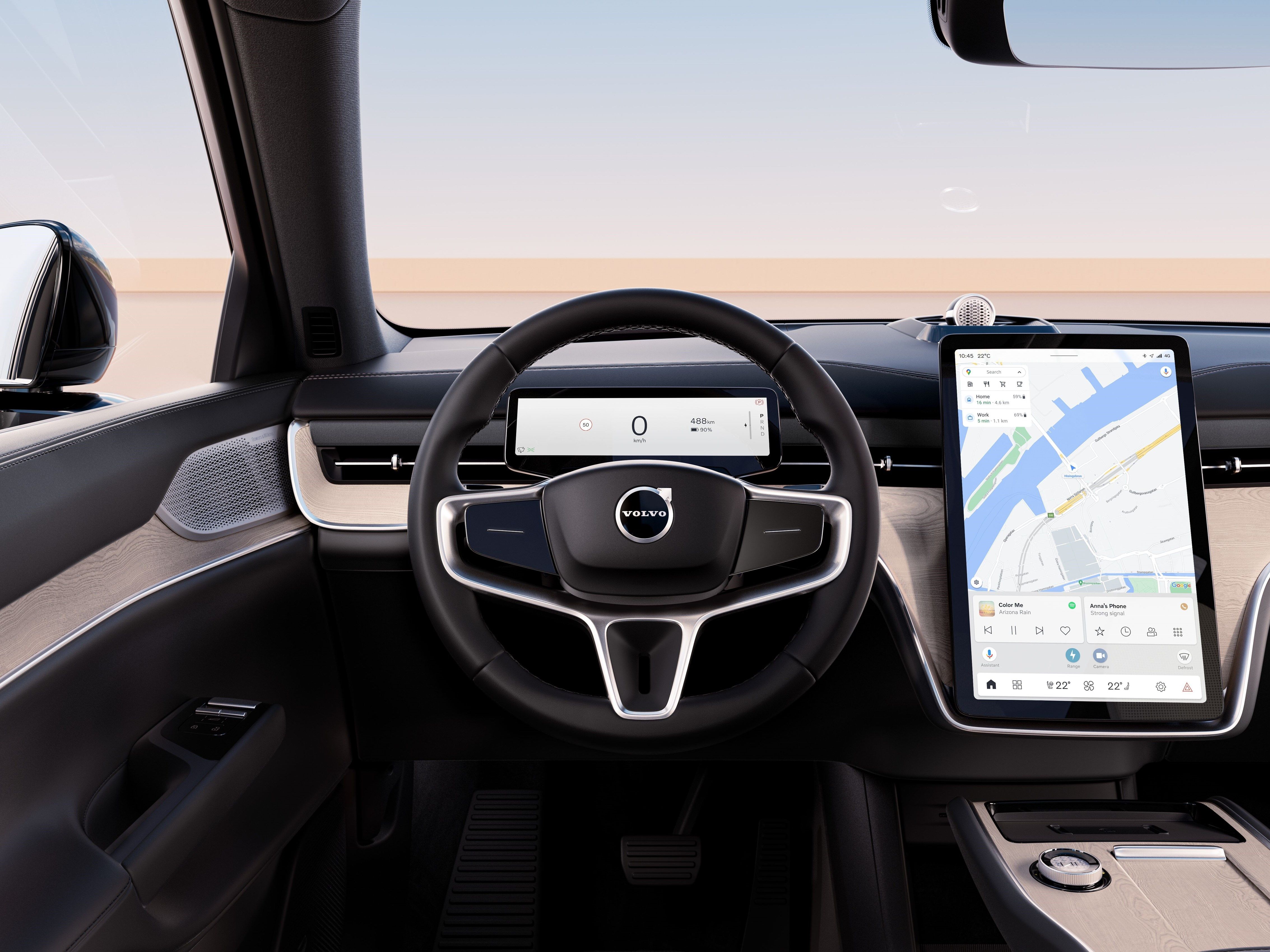 Volvo EX90 interior, steering wheel