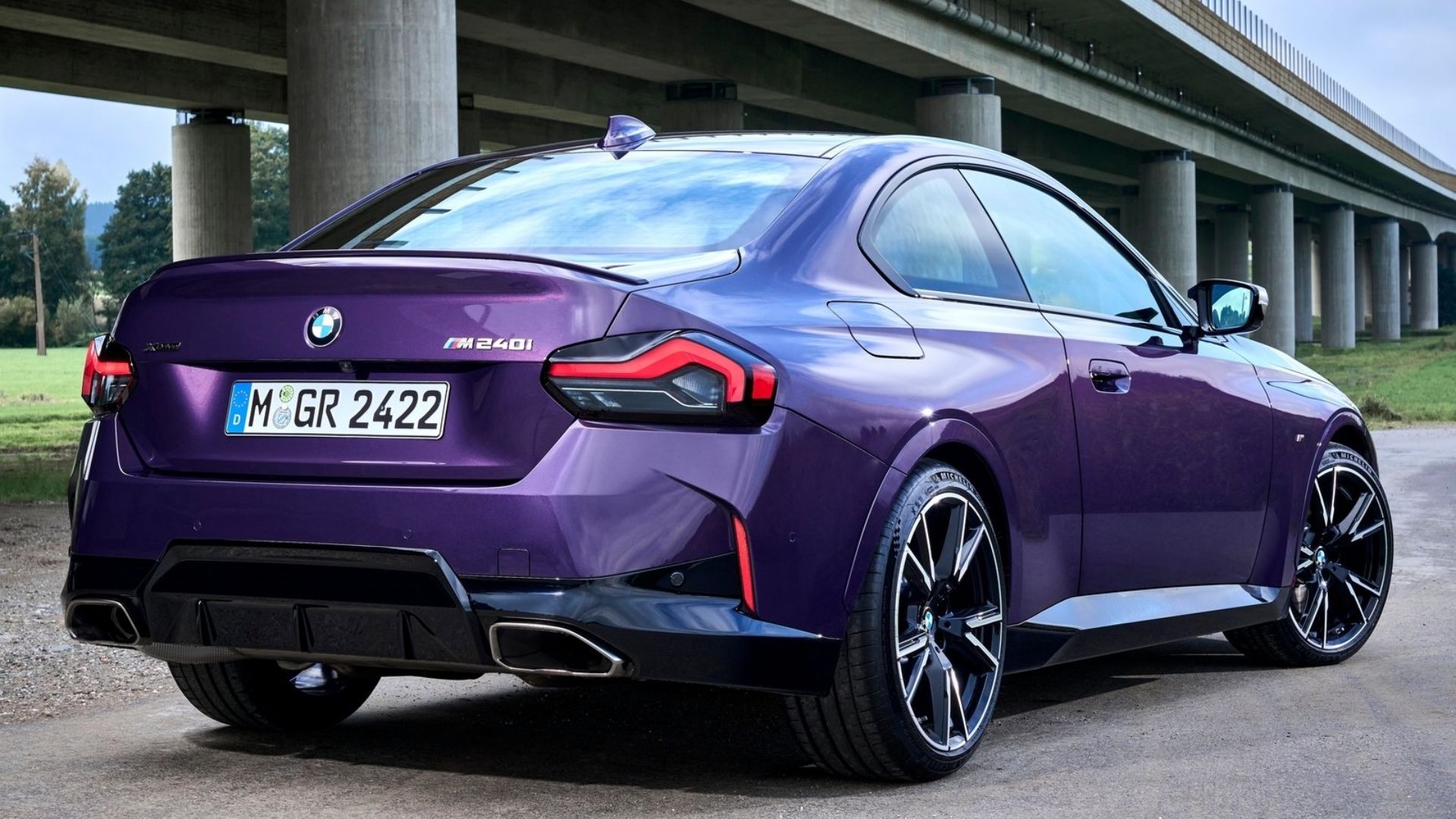 bmw m240i rear quarter purple