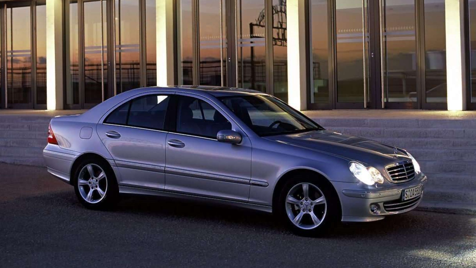 mercedes c220 sidelong silver