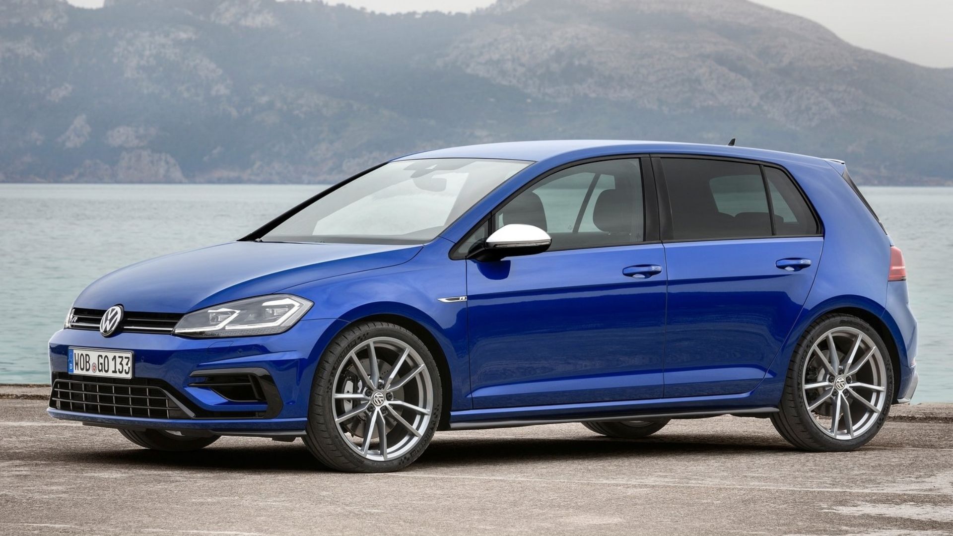 volkswagen golf r front quarter blue