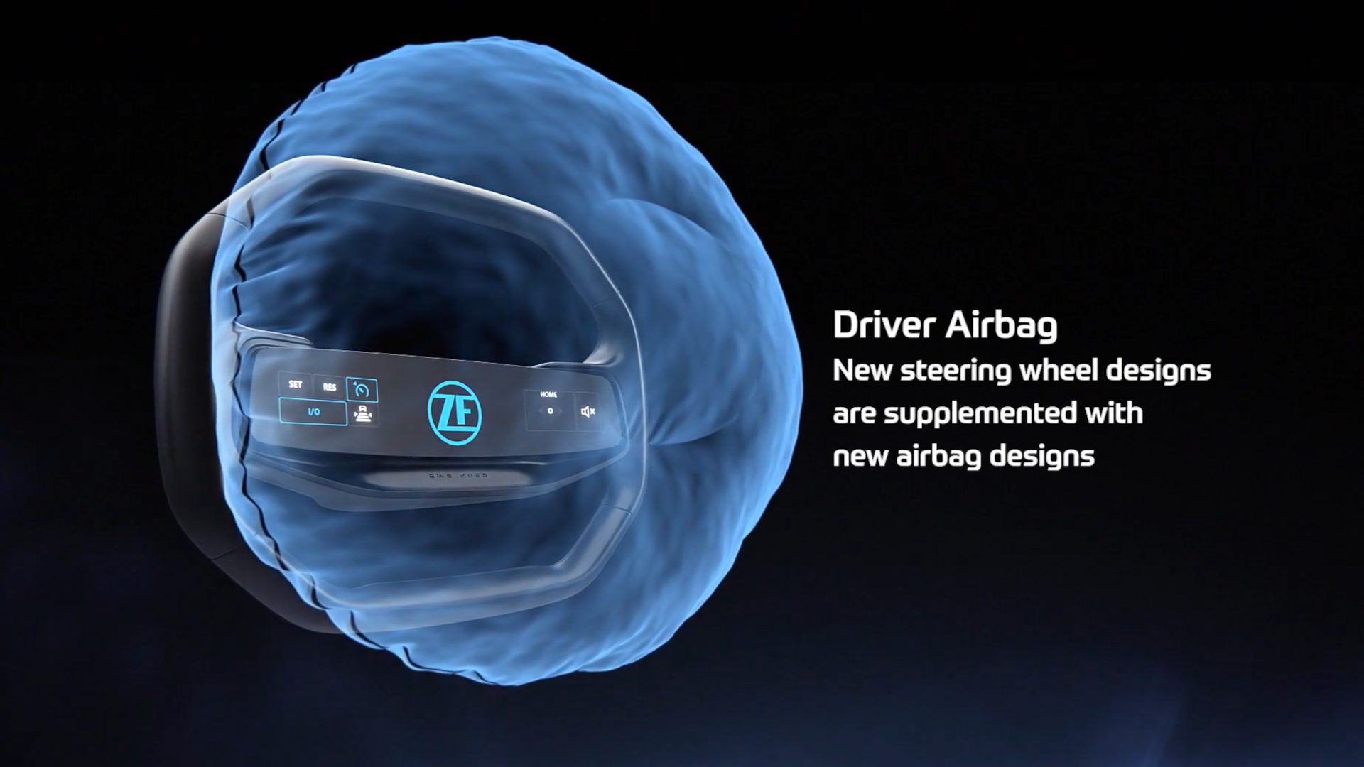 Steering Wheels with Integrated Screens and Airbags