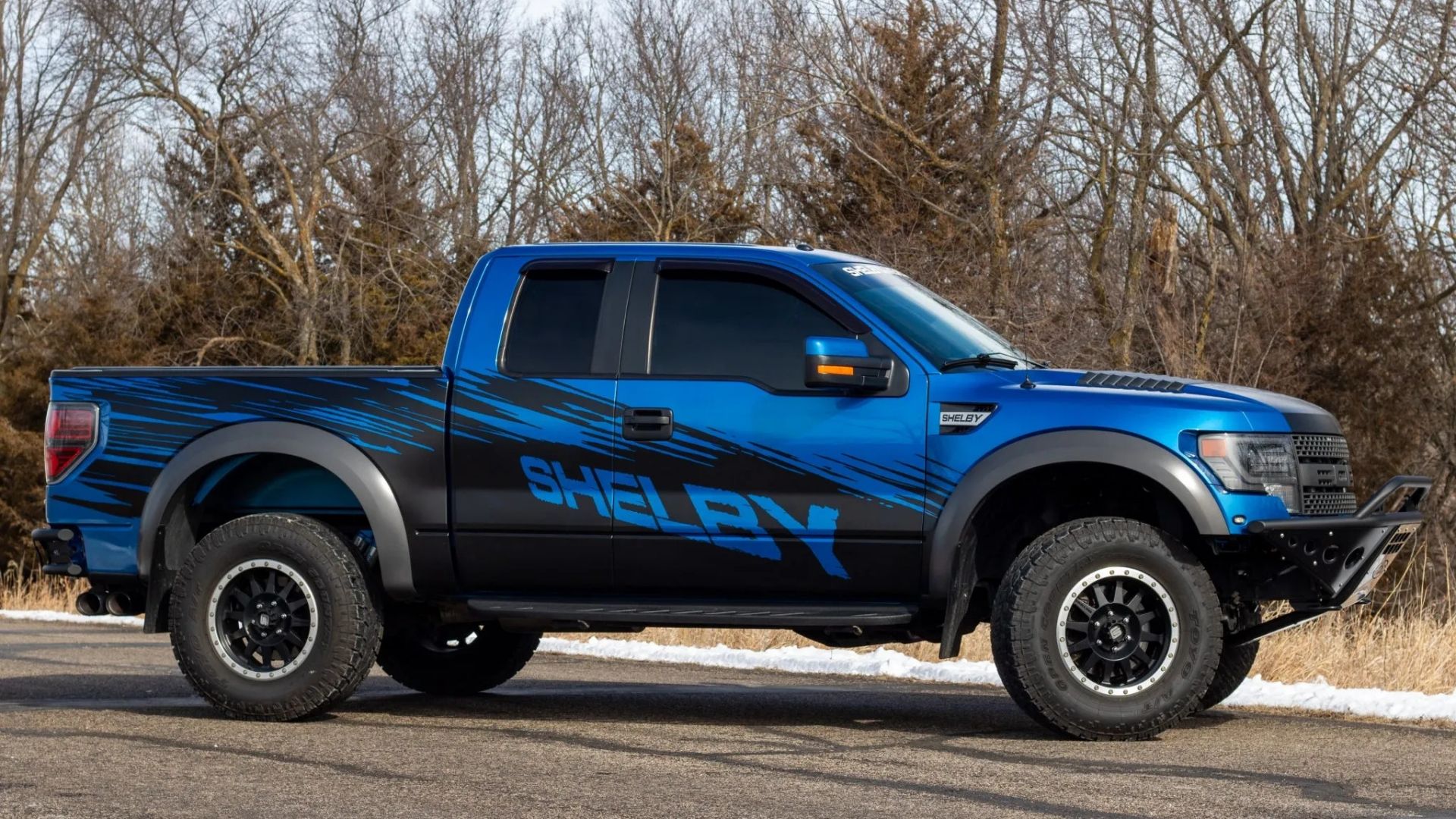 shelby f-150 raptor sidelong blue