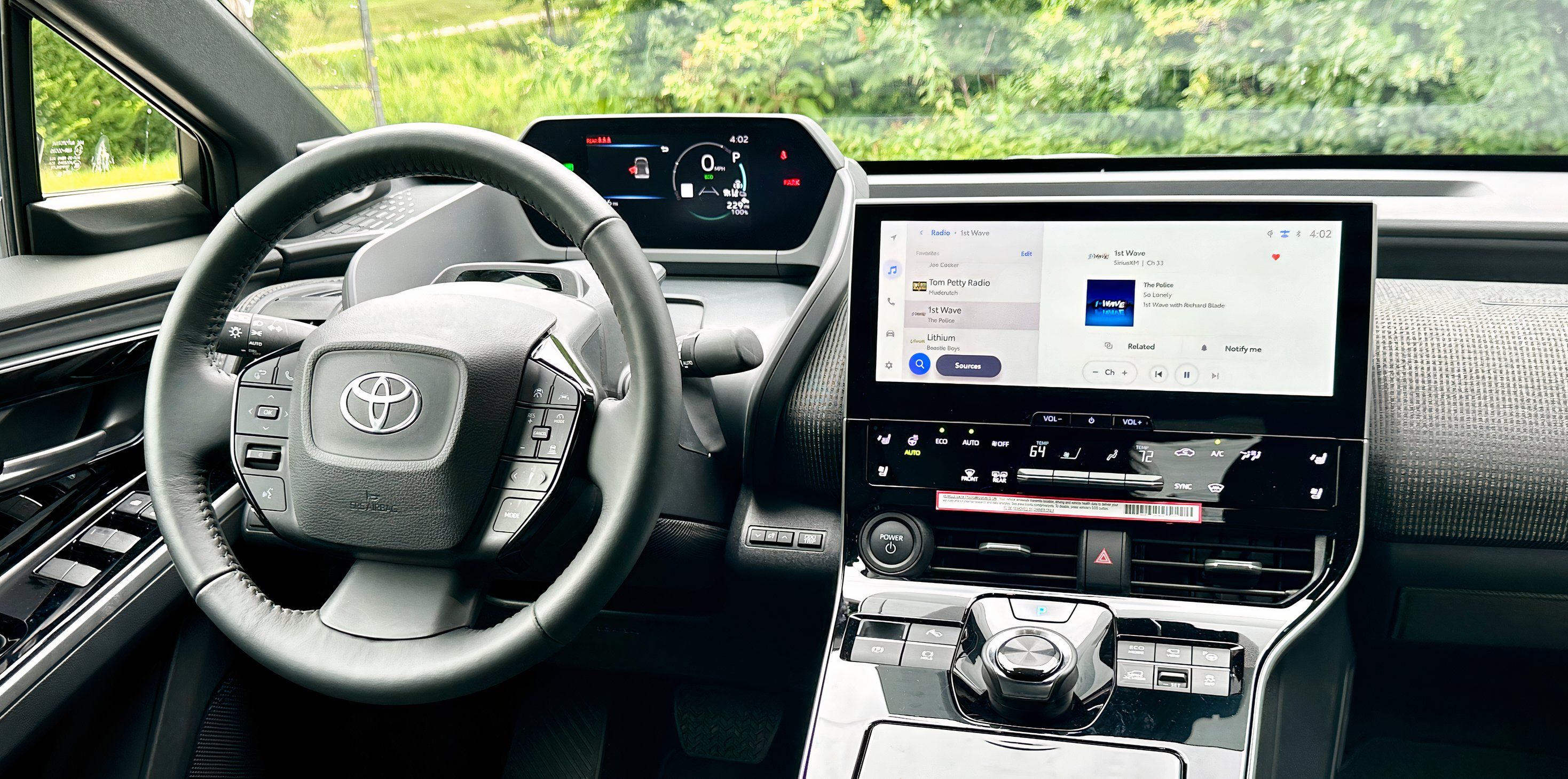 Side view of the 2024 Toyota bZ4X instrument cluster