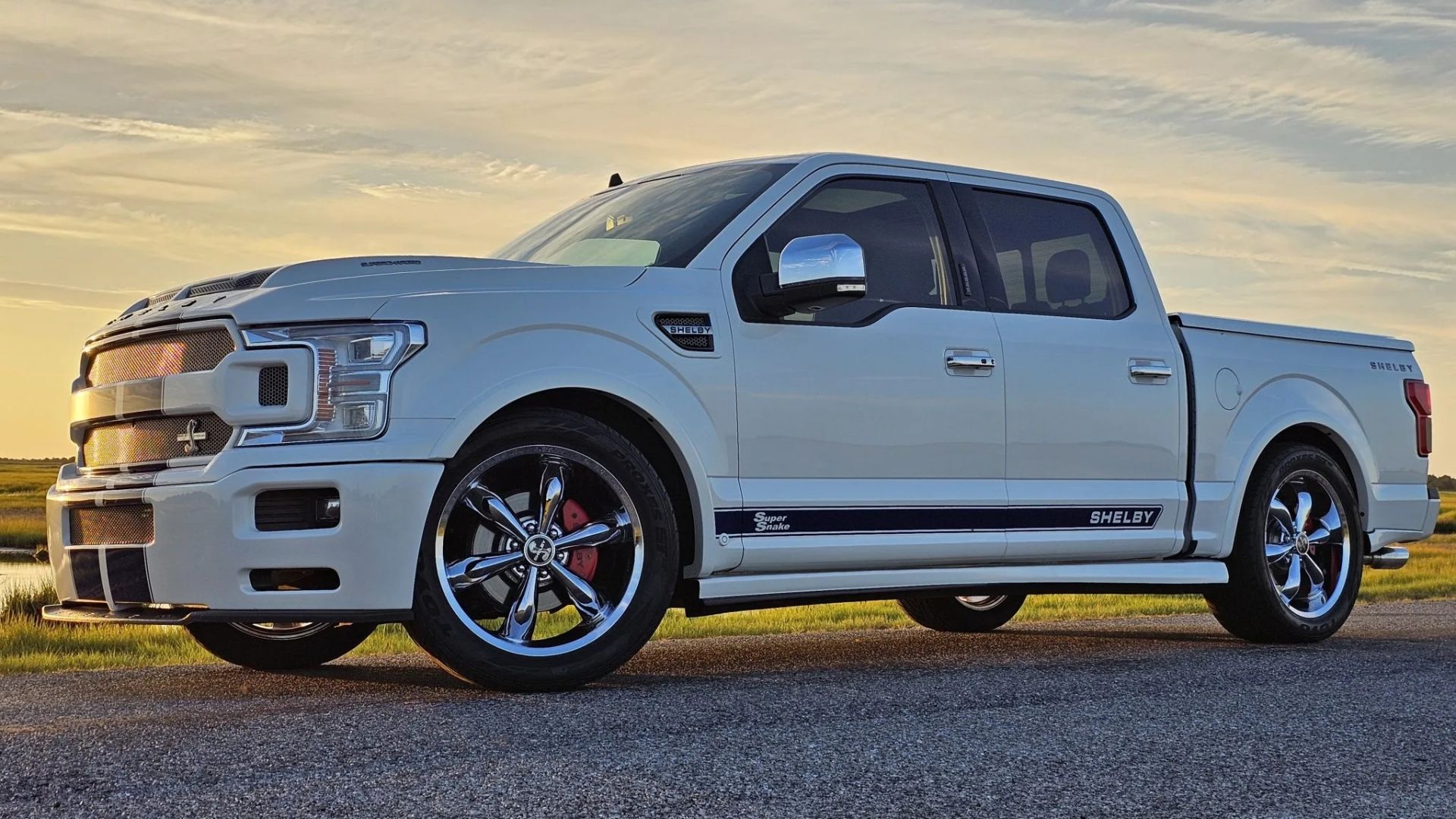 shelby f-150 super snake front quarter white