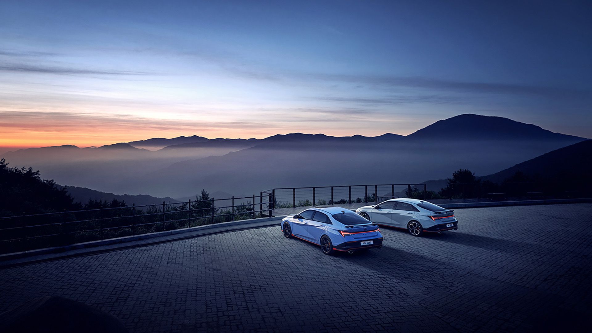 Hyundai Elantra N at sunset