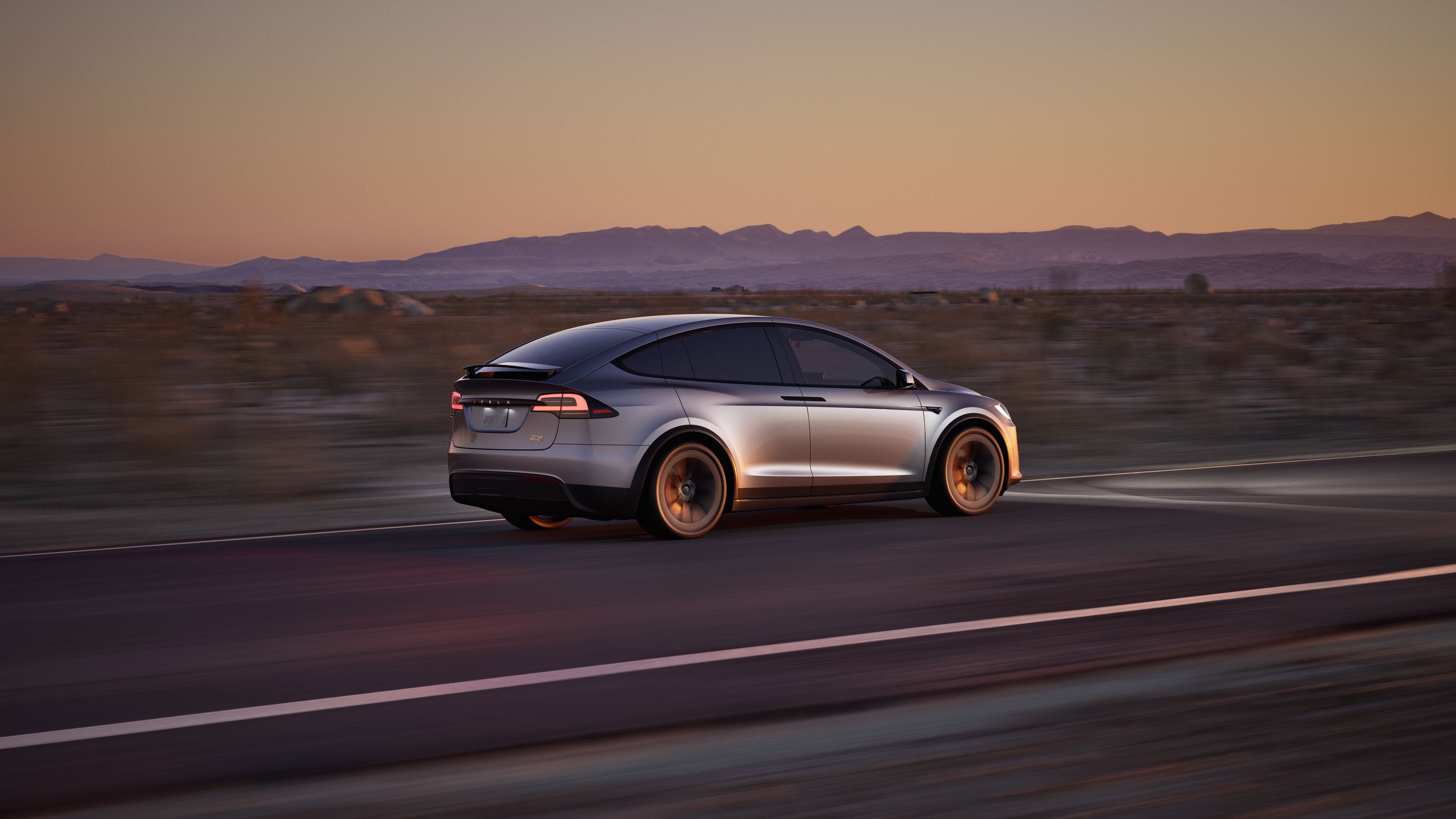 Tesla Model X 3/4 rear view