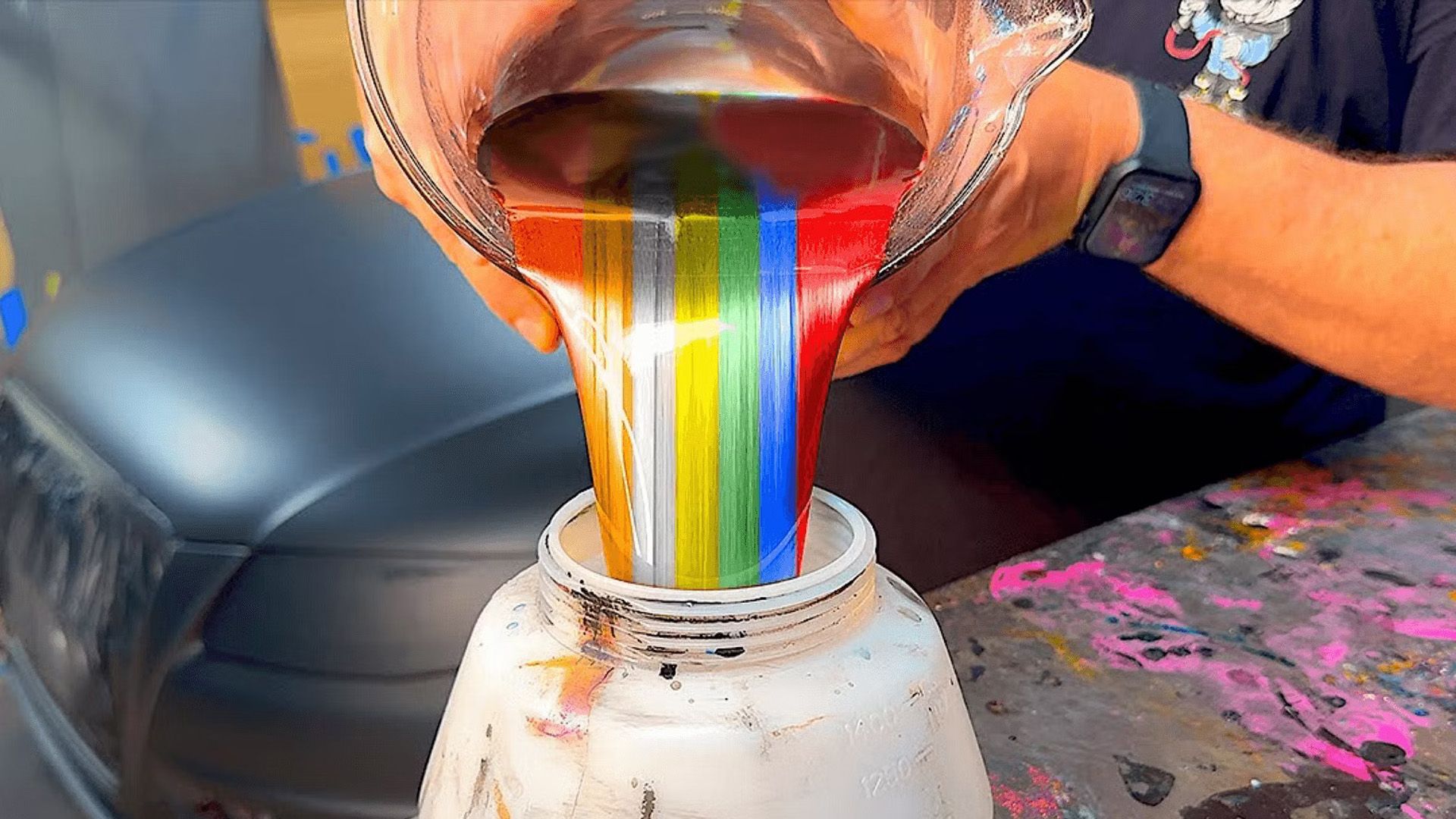 multi-colored paint