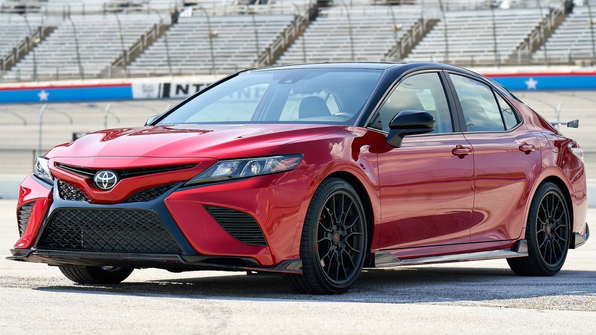 toyota camry trd front quarter red