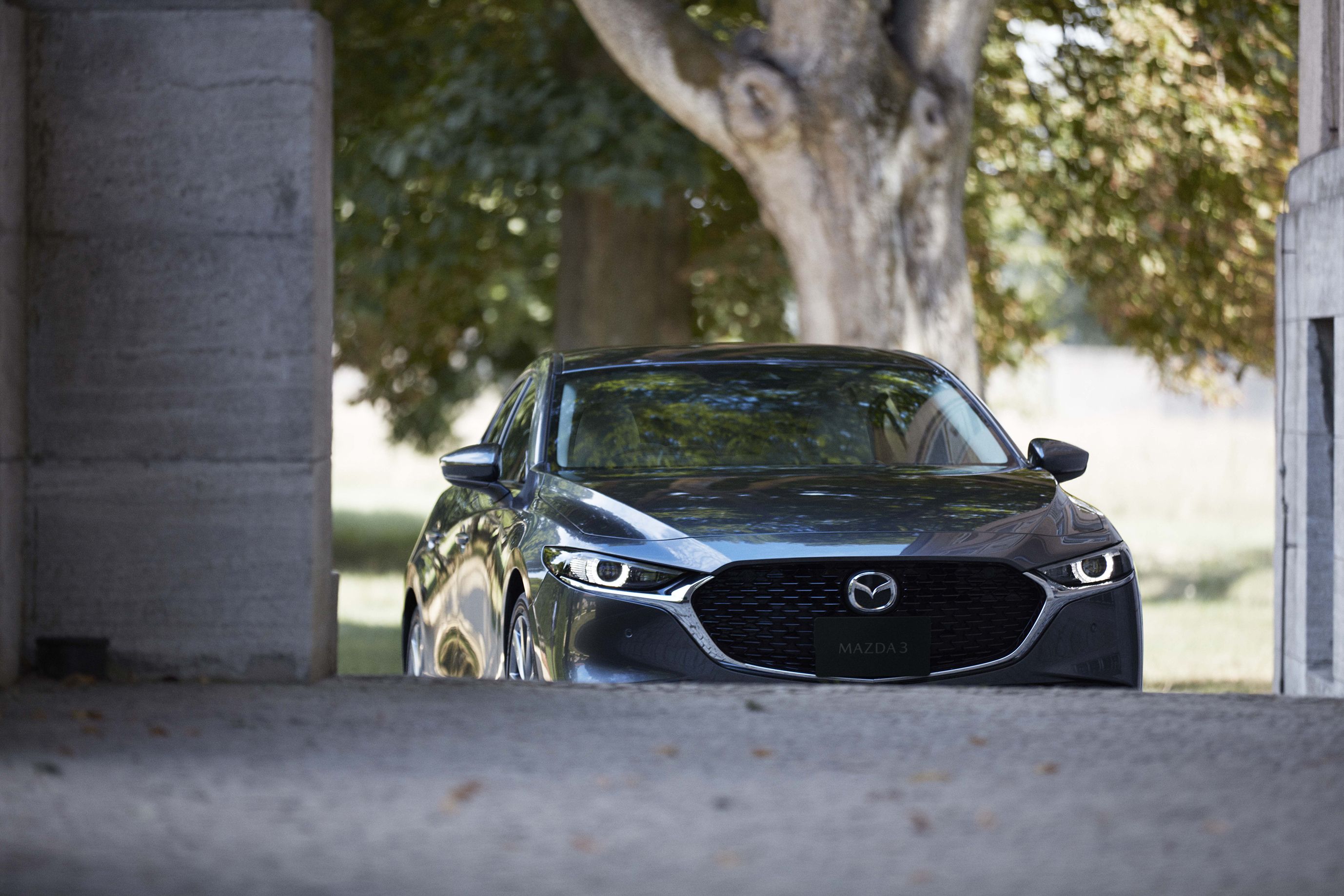 Mazda 3, front view, low shot 