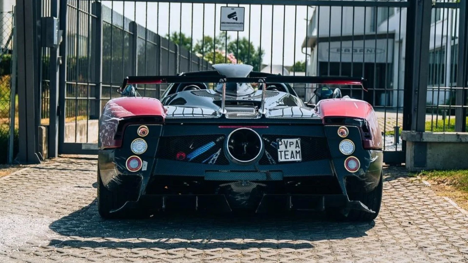 The rear of a Pagani Zonda one-off