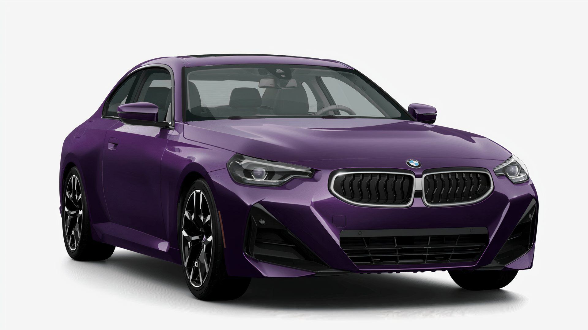 2025 BMW 230i X-Drive Coupe purple front 1/4