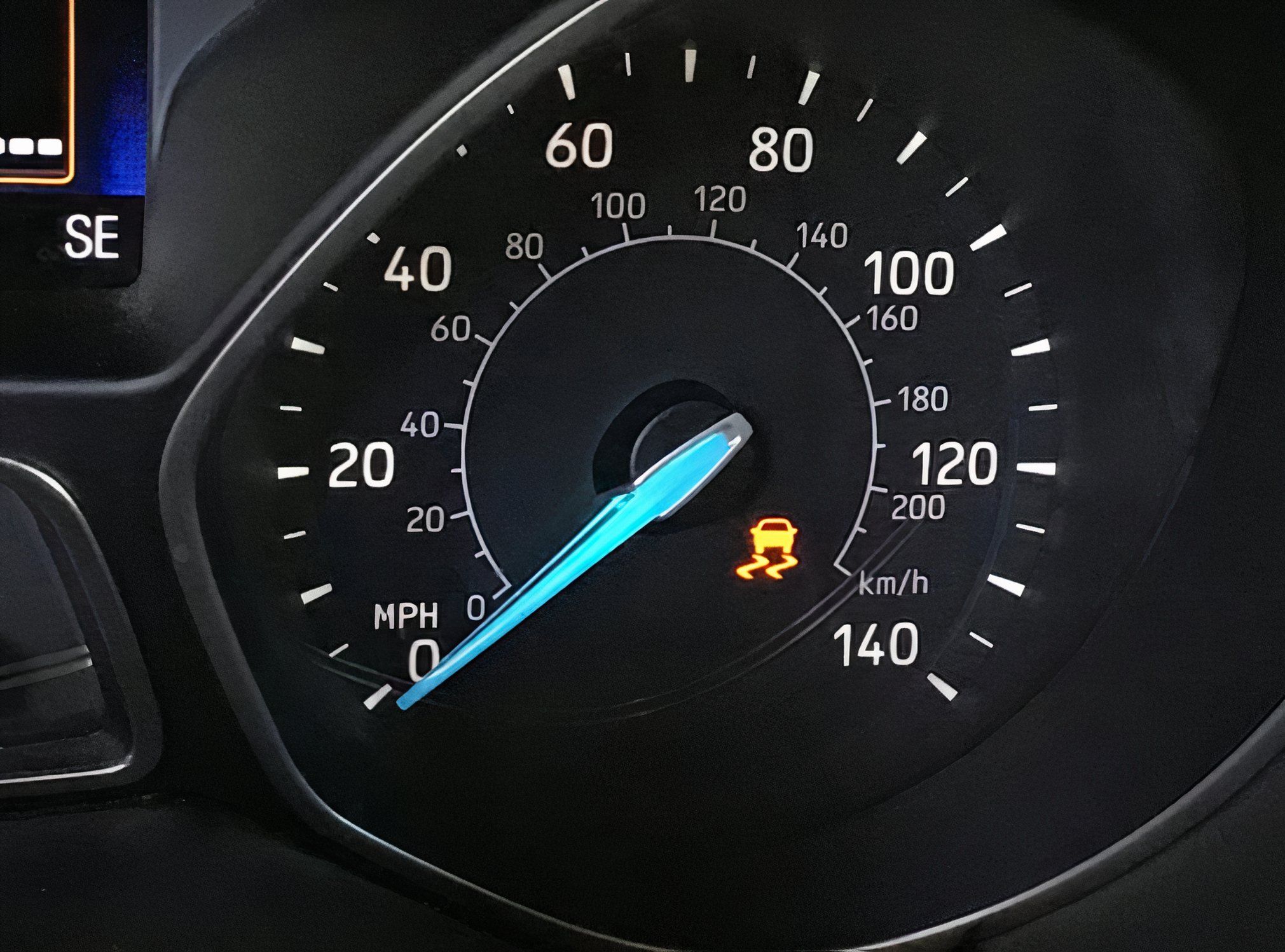 Traction control light illuminated