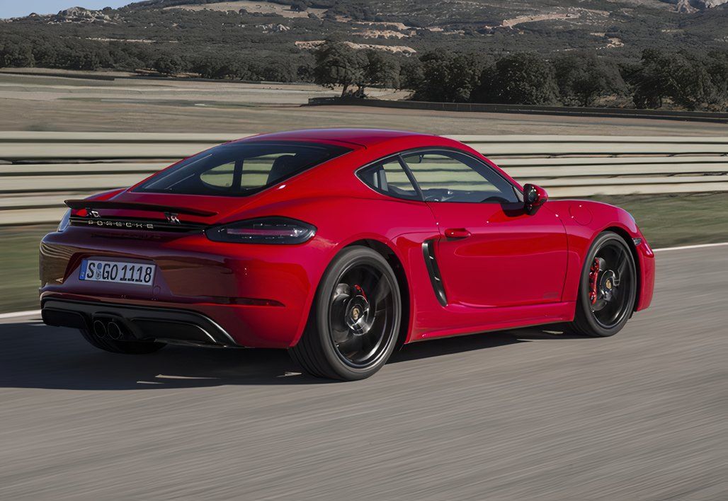 Porsche Cayman GTS 4.0 Carmine Red on Race Track