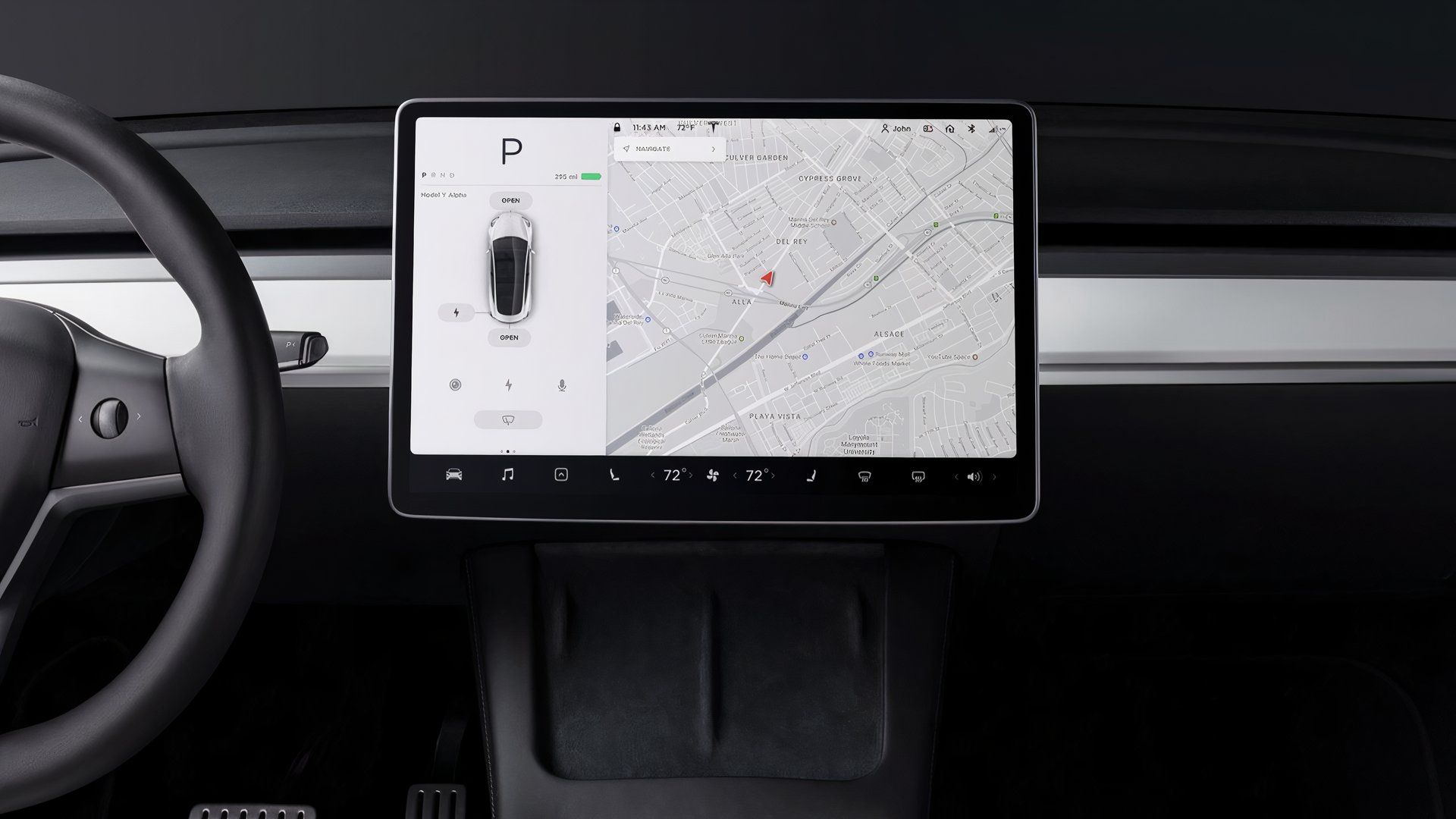 2021 Tesla Model Y infotainment screen