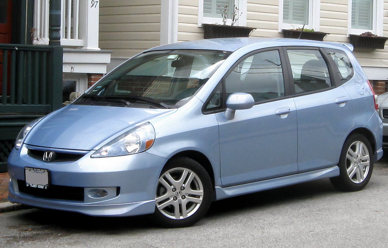  Honda Fit Sport, Front 3/4, Light Blue