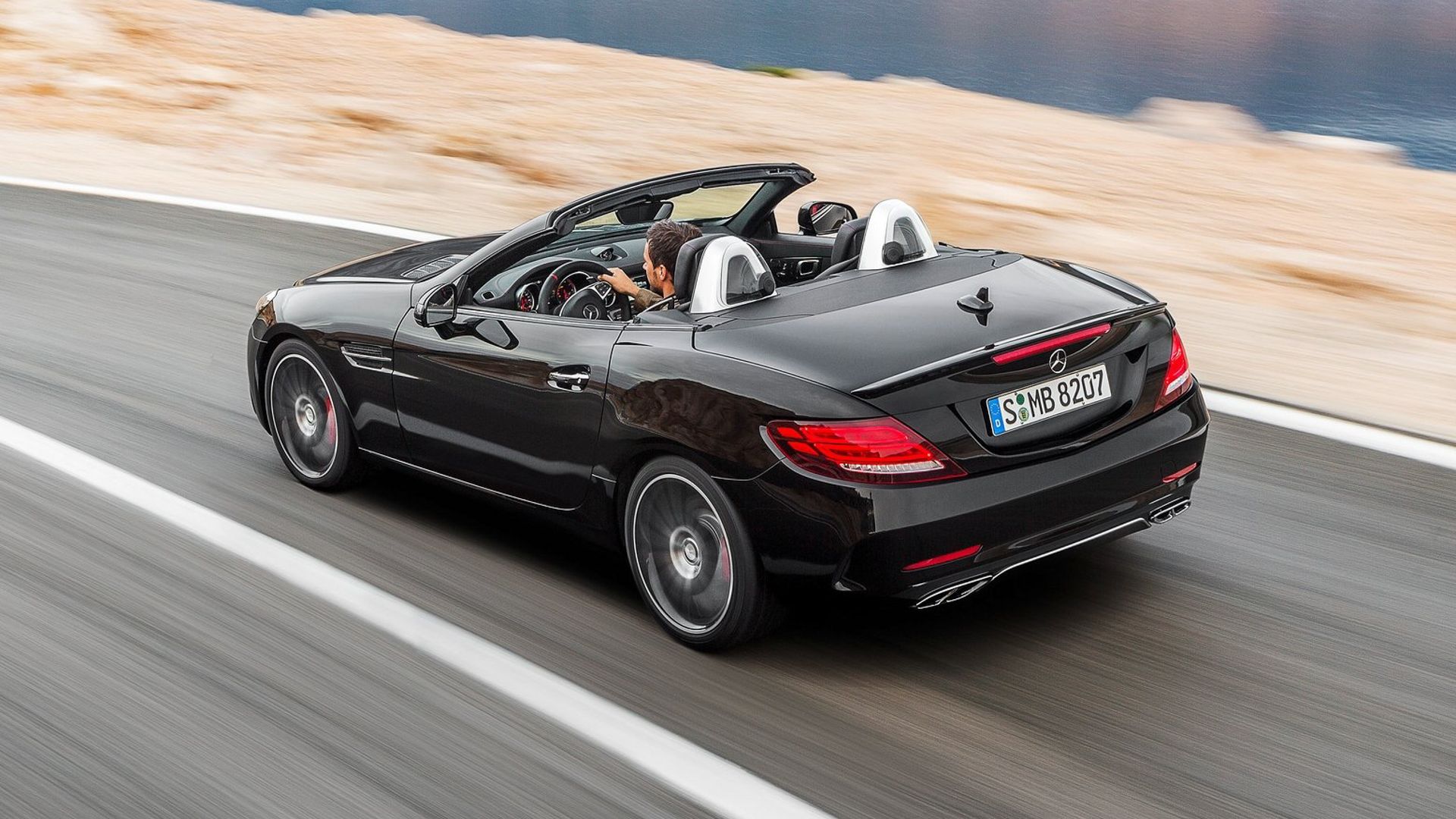 Mercedes-Benz SLC43 AMG - black rear quarter rolling