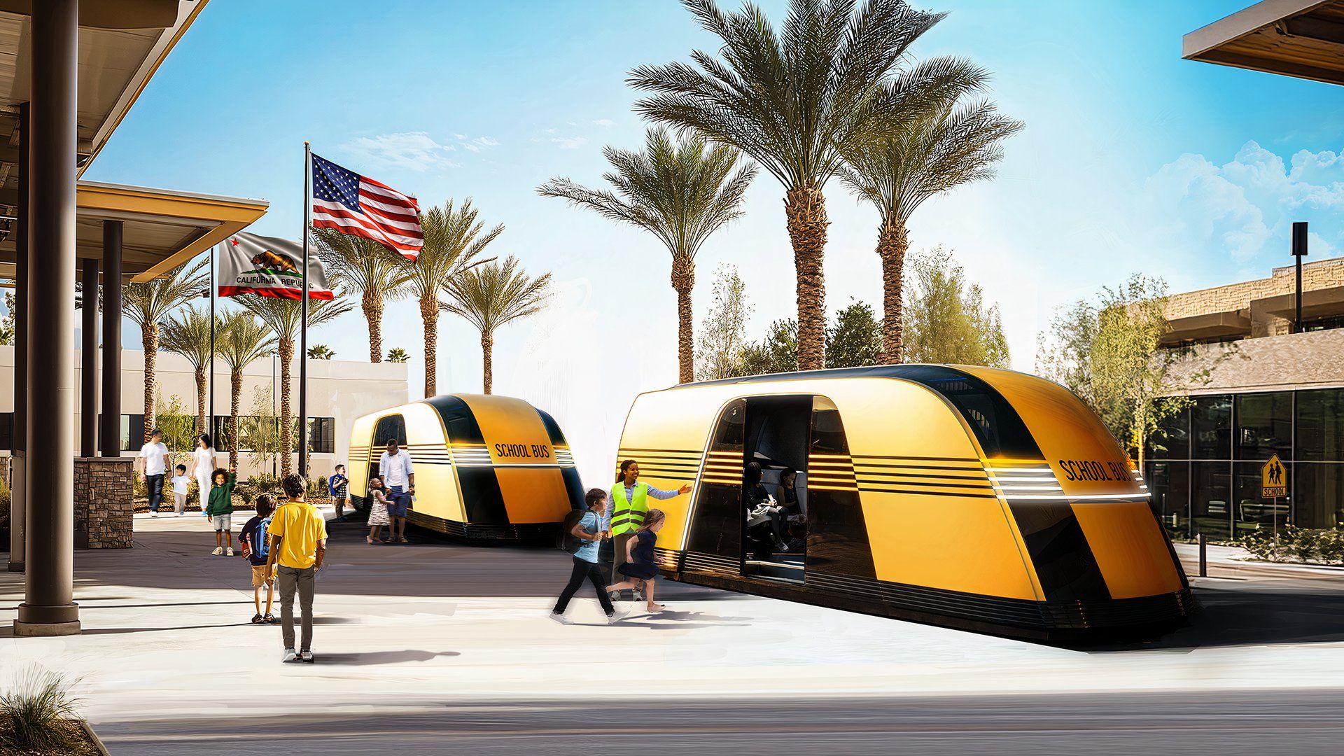 Tesla Robotaxi Revealed With Butterfly Doors And A Matching Robovan