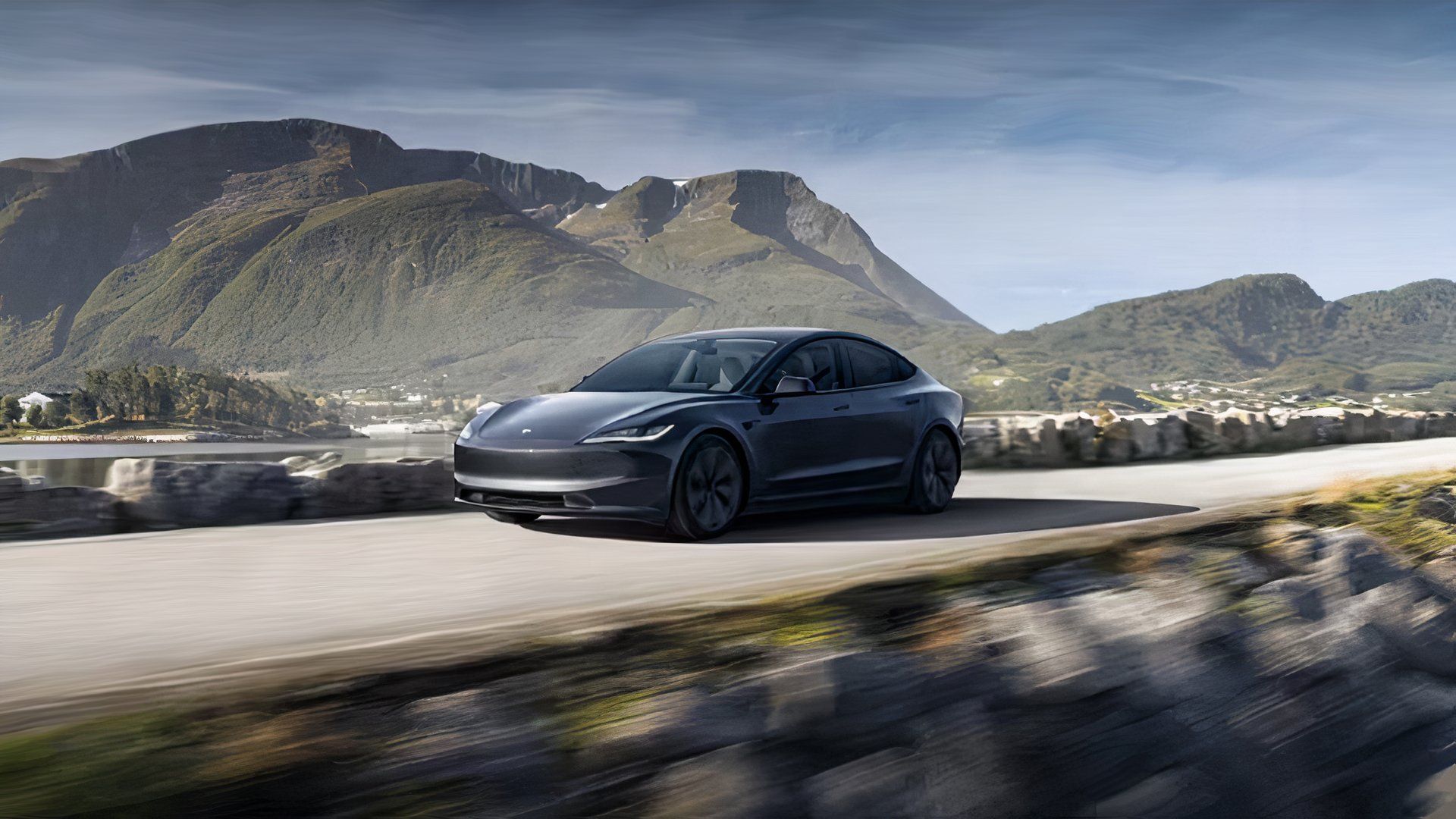 Grey Tesla Model 3 front