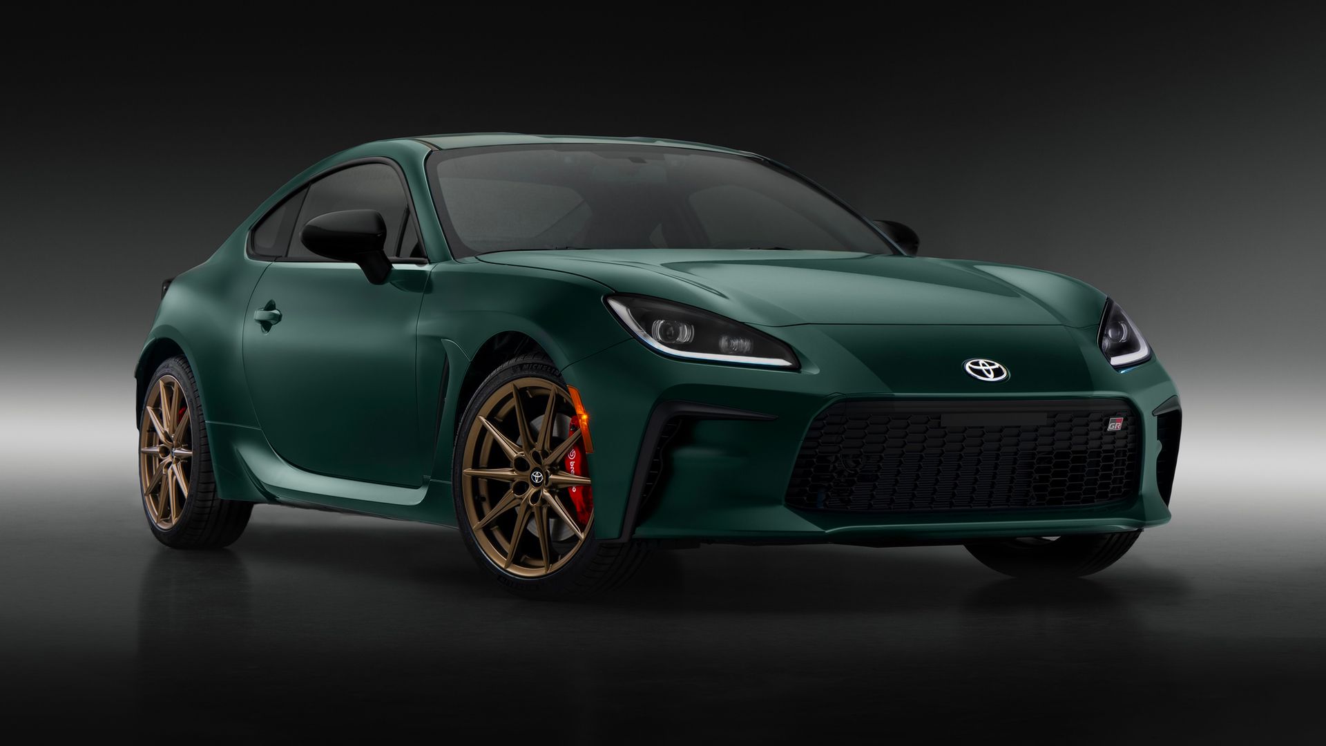 2025 Toyota GR86 Green w/ Bronze Wheels Front Angled View