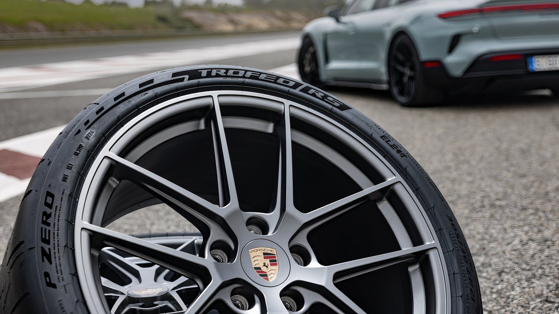 Pirelli front Tire With Porsche Taycan