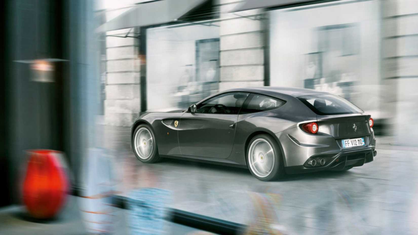2011-2016 Ferrari FF Grey Rear Angled View Driving