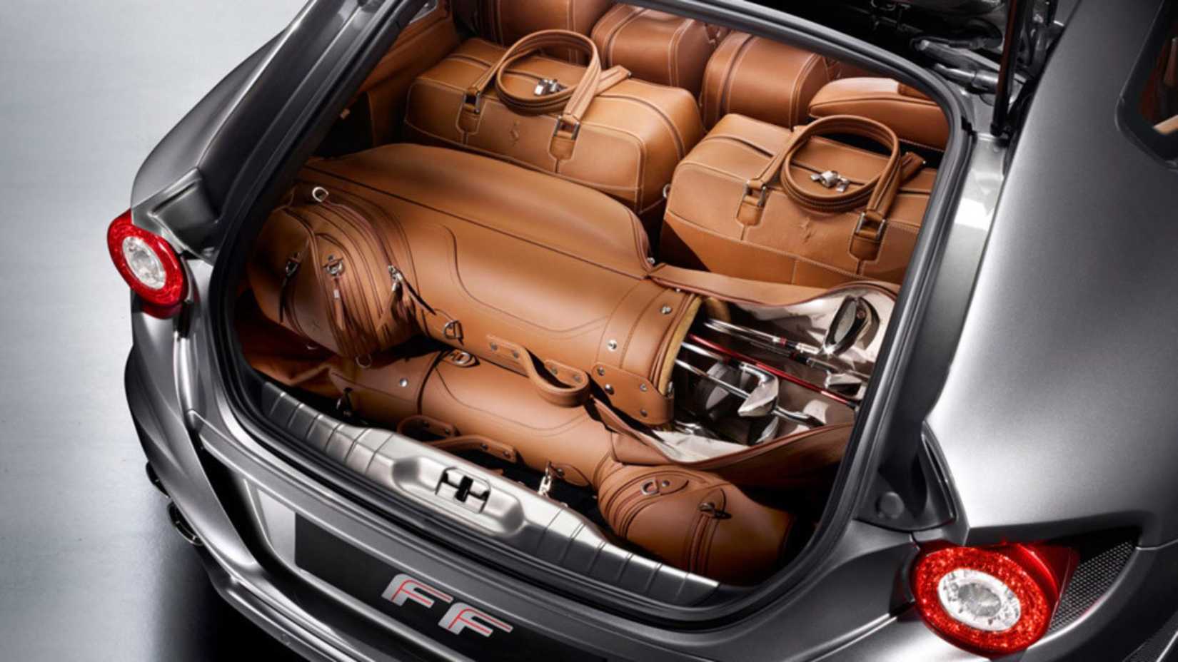 2011-2016 Ferrari FF Trunk Packed with Tan Luggage
