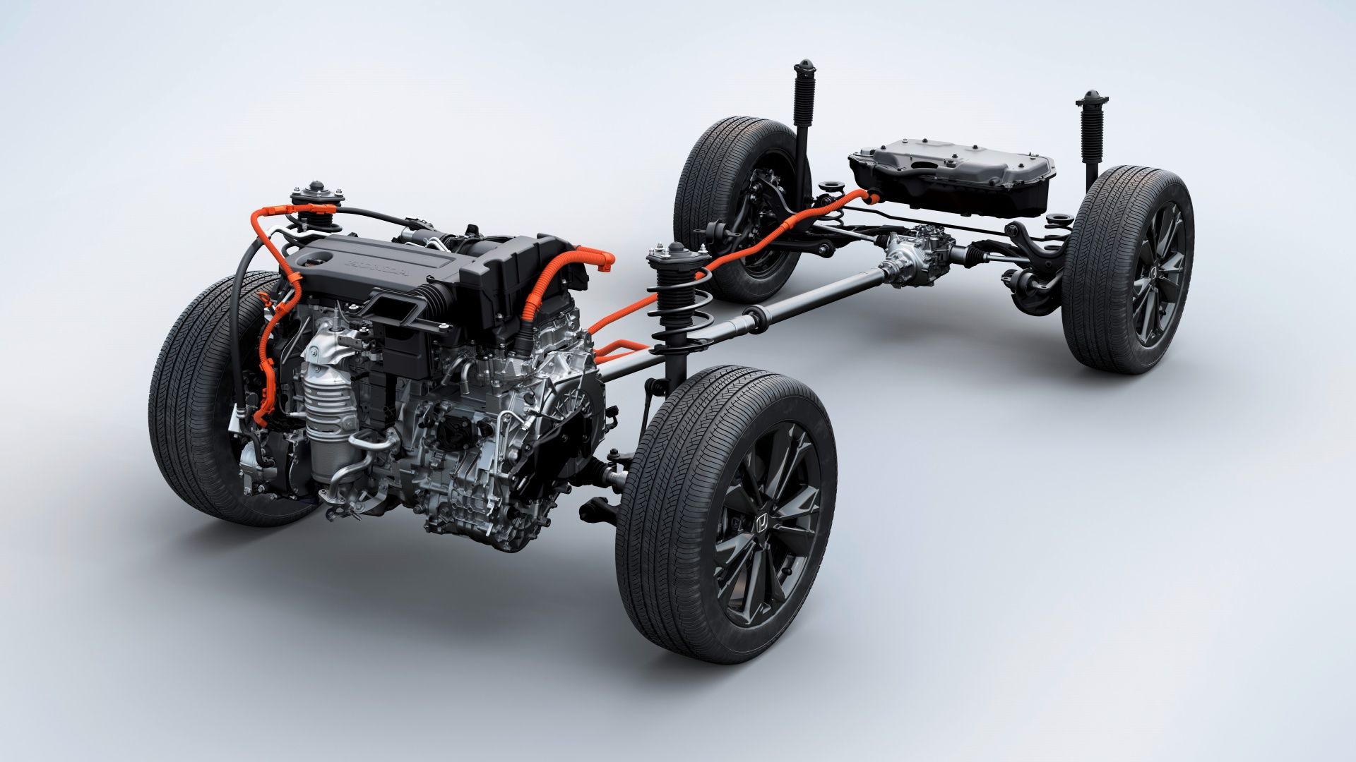 2023 Honda CR-V/Civic Hybrid Powertrain white background