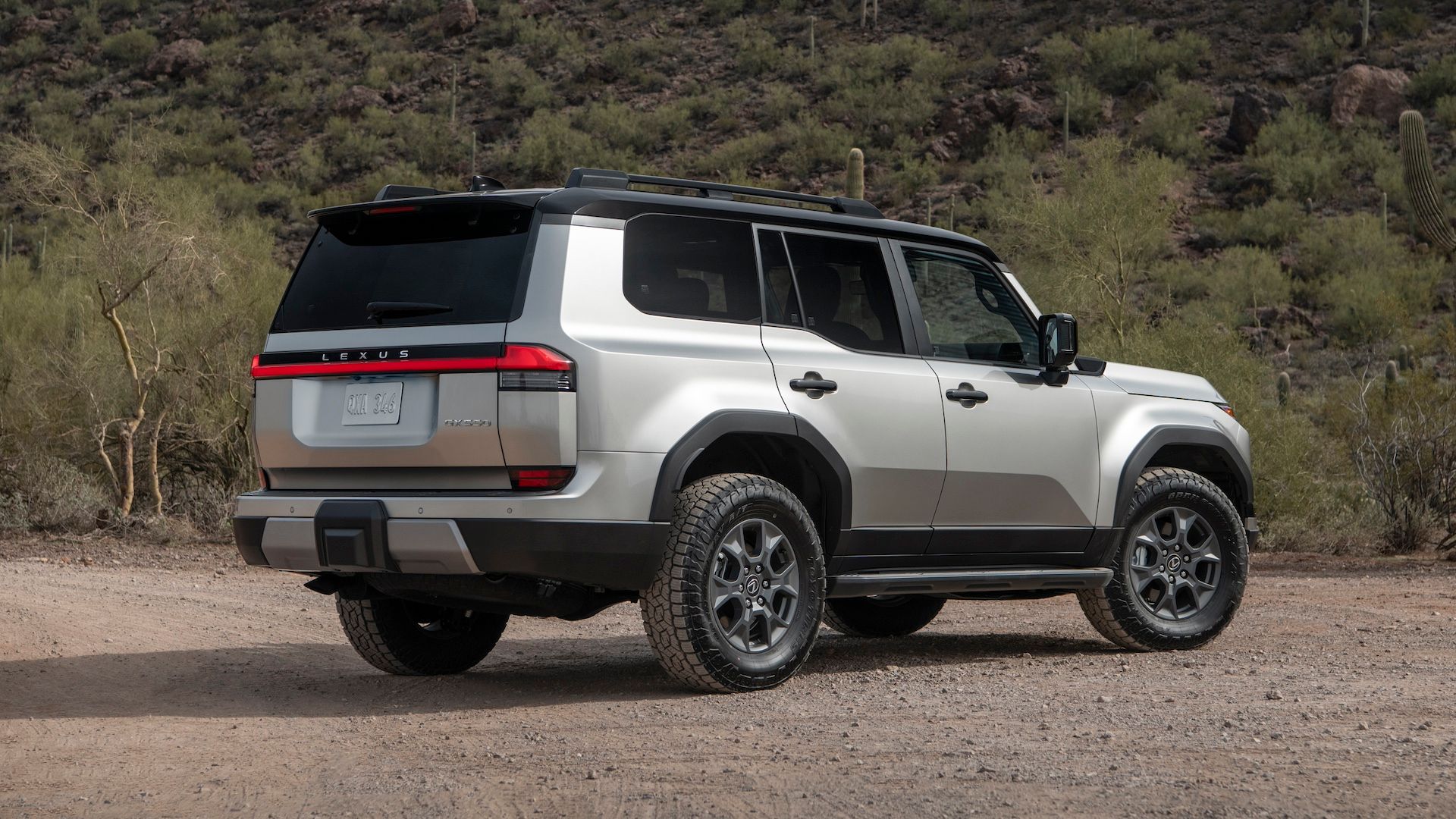 2025 Lexus GX Overtrail Atomic Silver Rear Angle