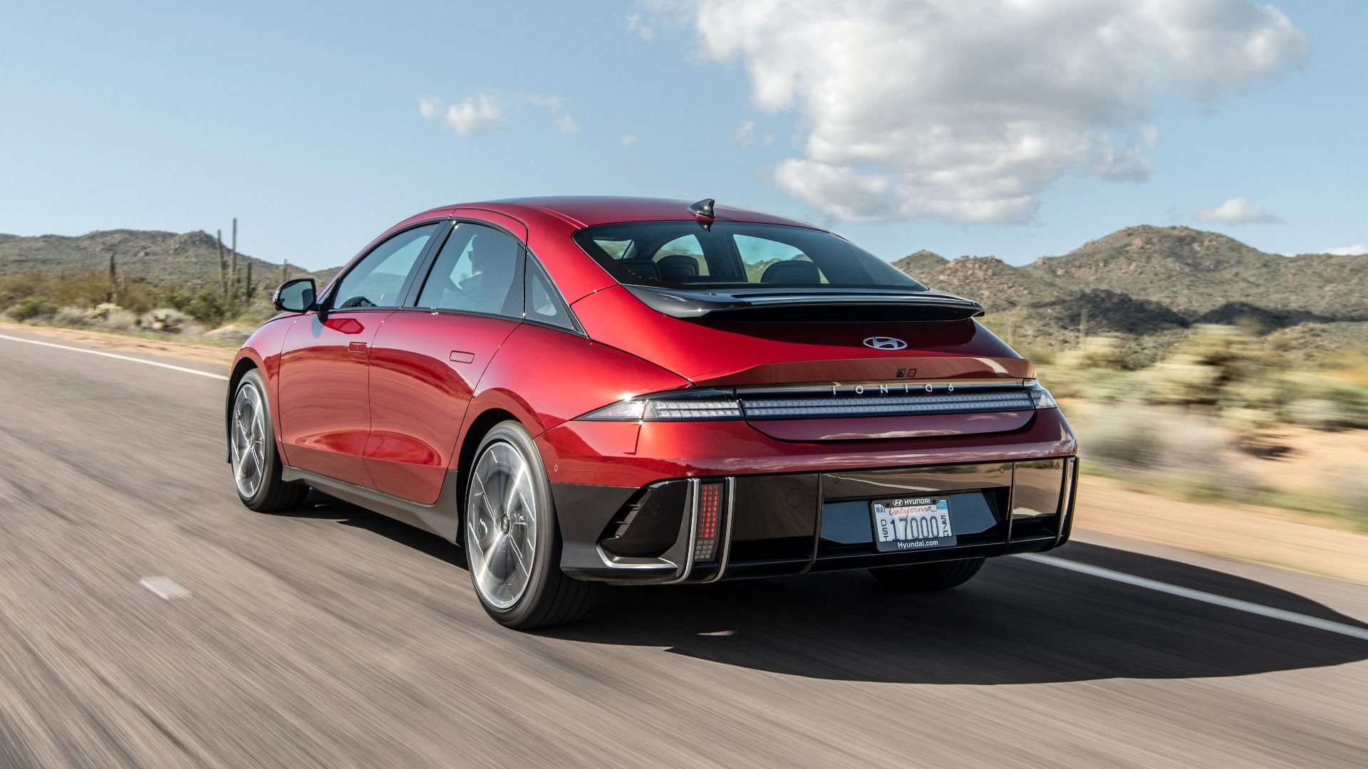 2025 Hyundai Ioniq 6 Exterior Rear Driving 