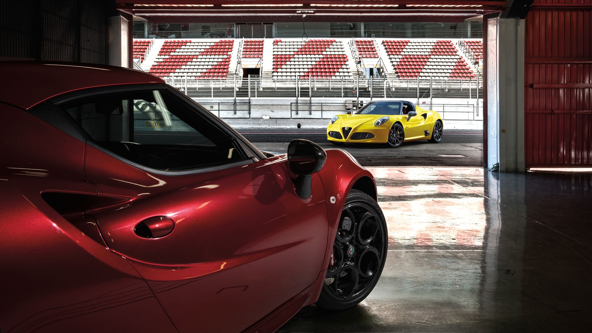 2018 Alfa Romeo 4C Spider and Coupe Garage Angle On Track