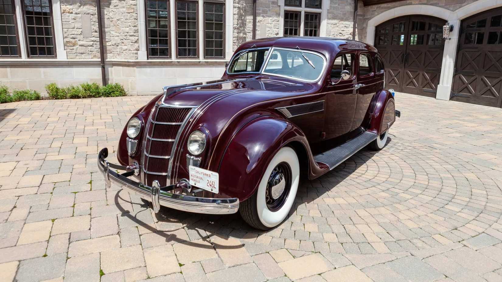1934-1937 Chrysler Airflow Burgundy Front Angled View