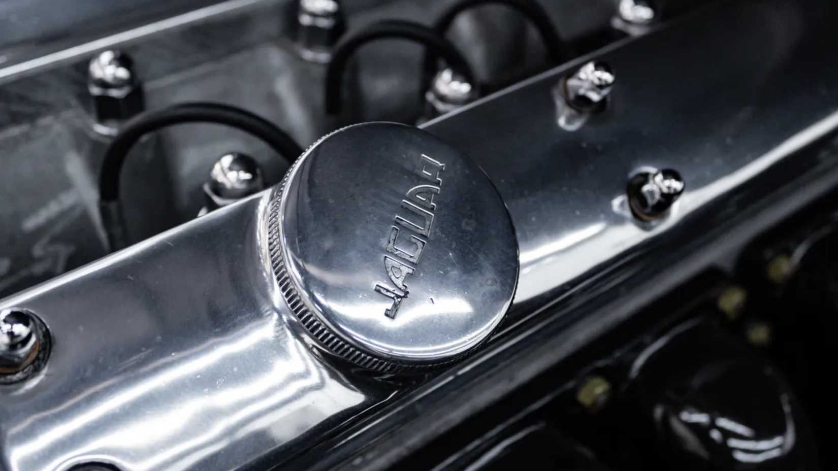 1948-1954 Jaguar XK120 I6 XK Engine Oil Cap Close-Up