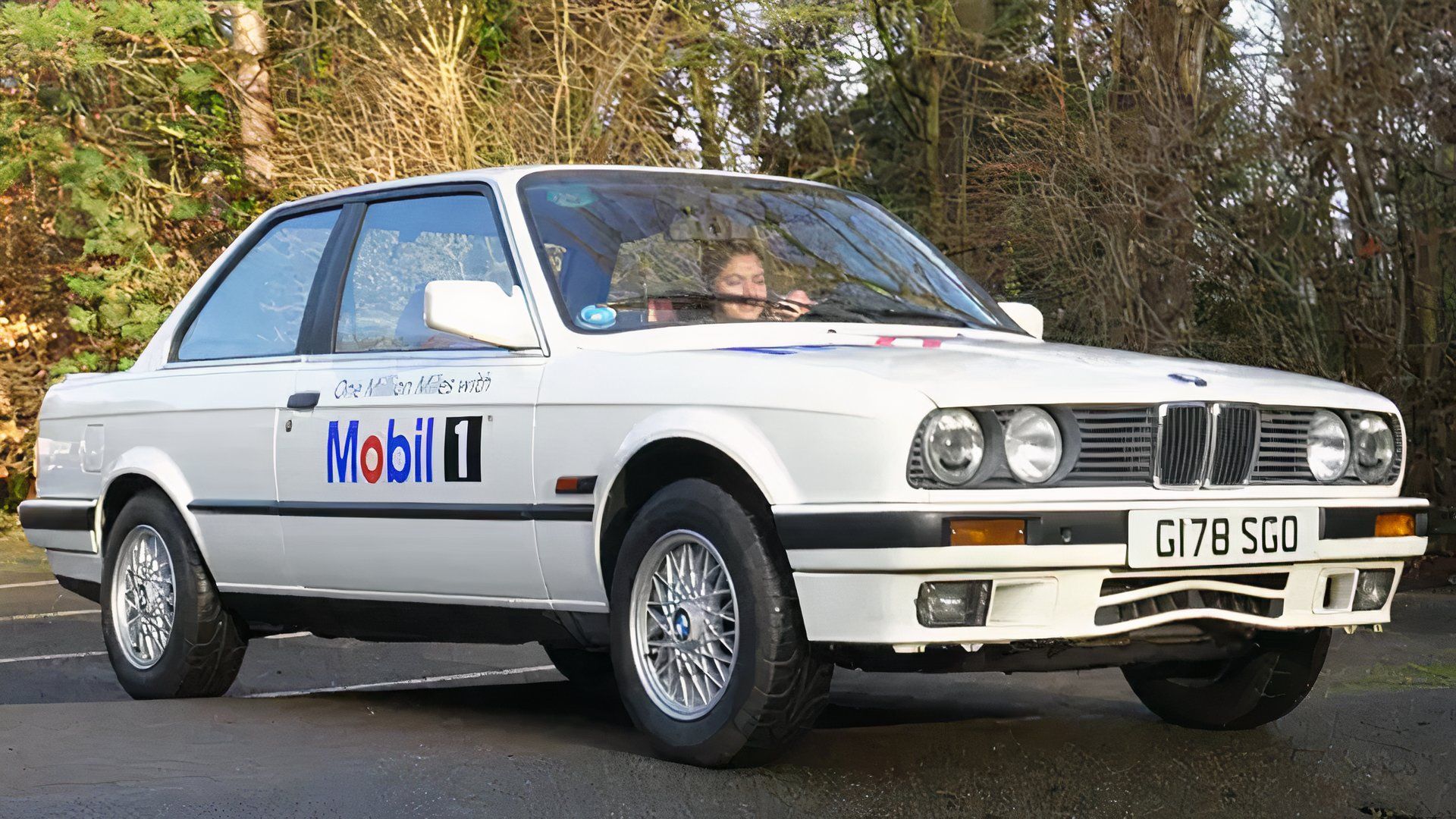 Million Mile Mobil 1989 BMW 325is White Front Angle