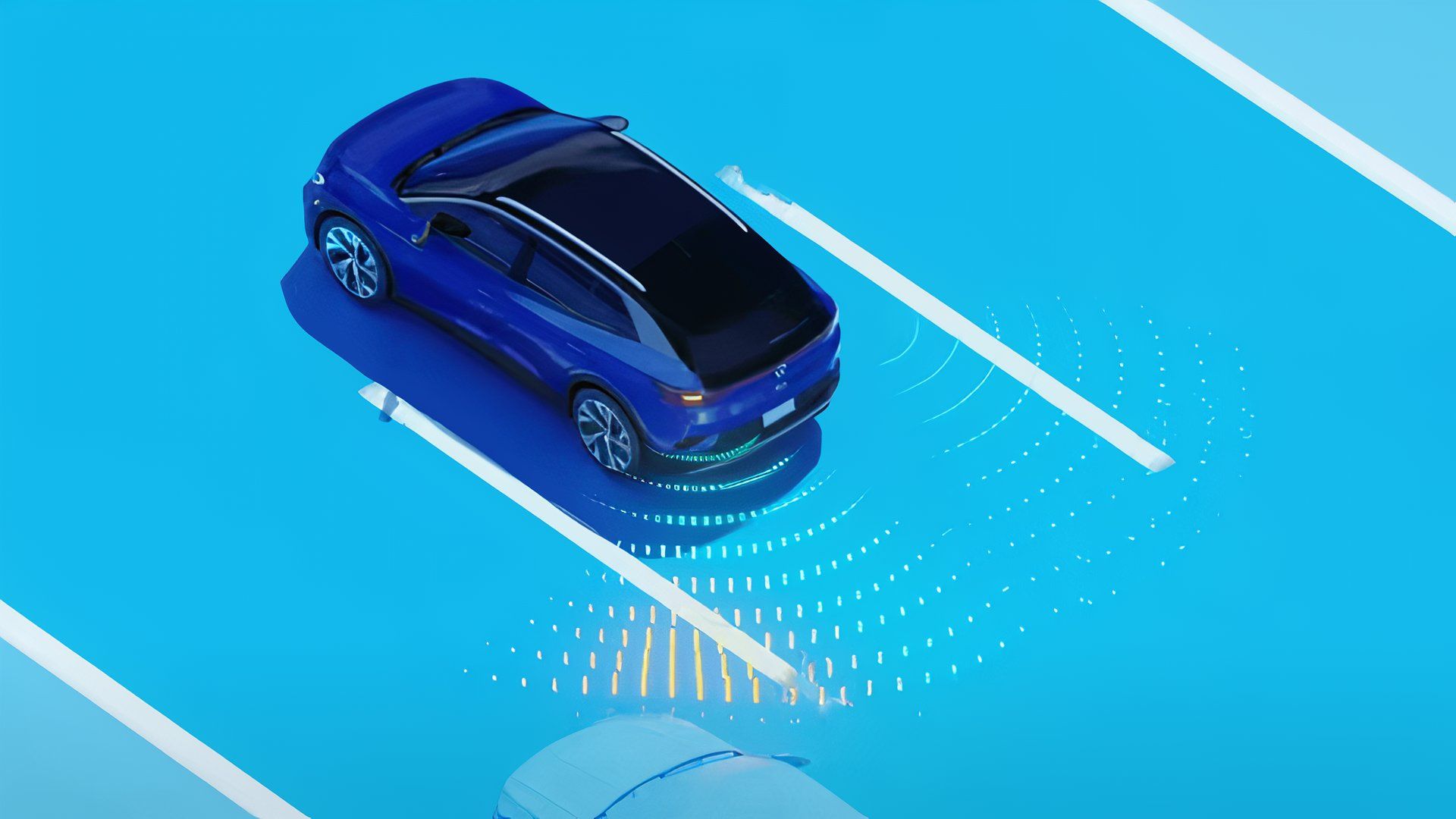 Volkswagen BSM system radar graphic