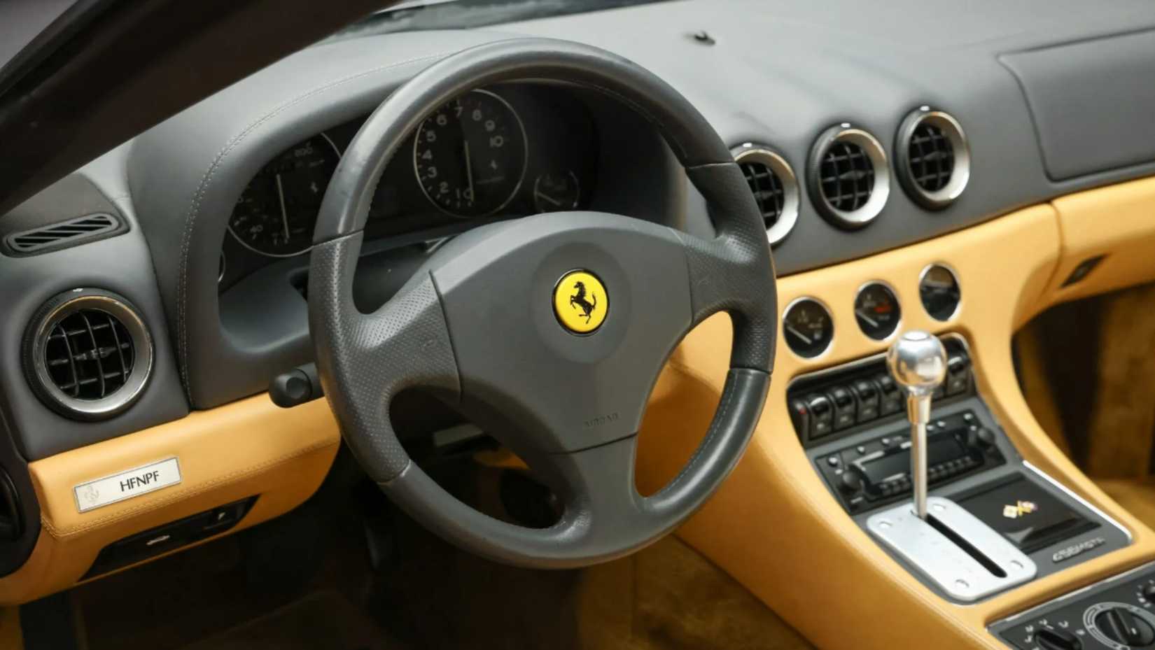 2003 Ferrari 456M Black/Beige Interior Driver Area