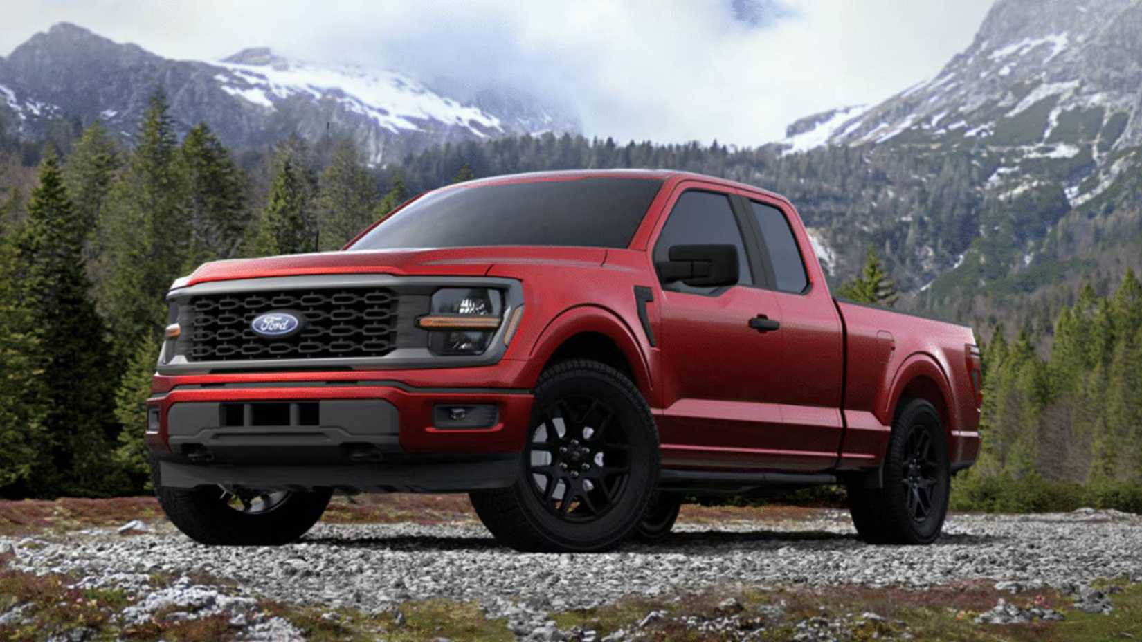 2025 Ford F-150 STX Super Cab Rapid Red Front Angled View