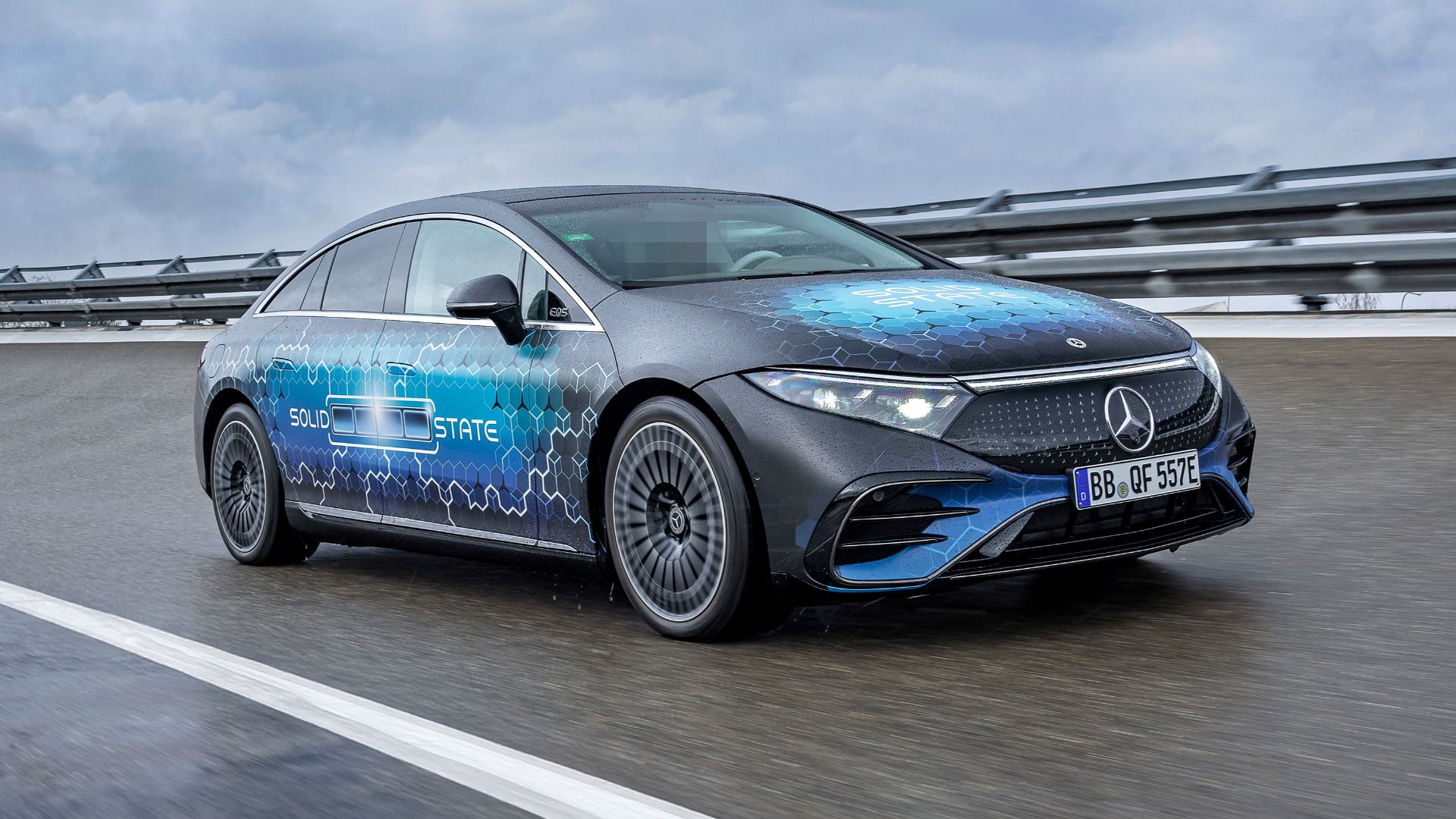 Mercedes-Benz EQS Solid-State Test Car front three-quarter
