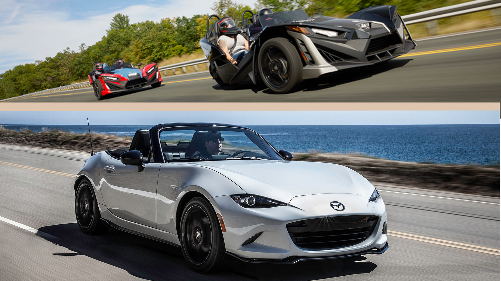 How Hardcore Are You? 2025 Mazda Miata Vs. 2025 Polaris Slingshot