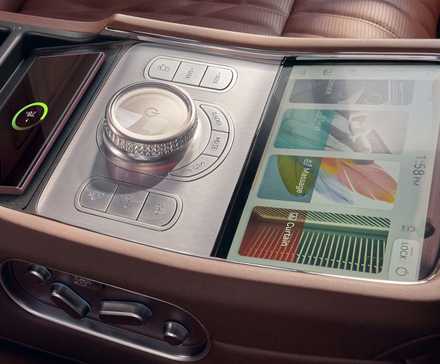 2025 Genesis G90 Burgundy Interior Rear Infotainment